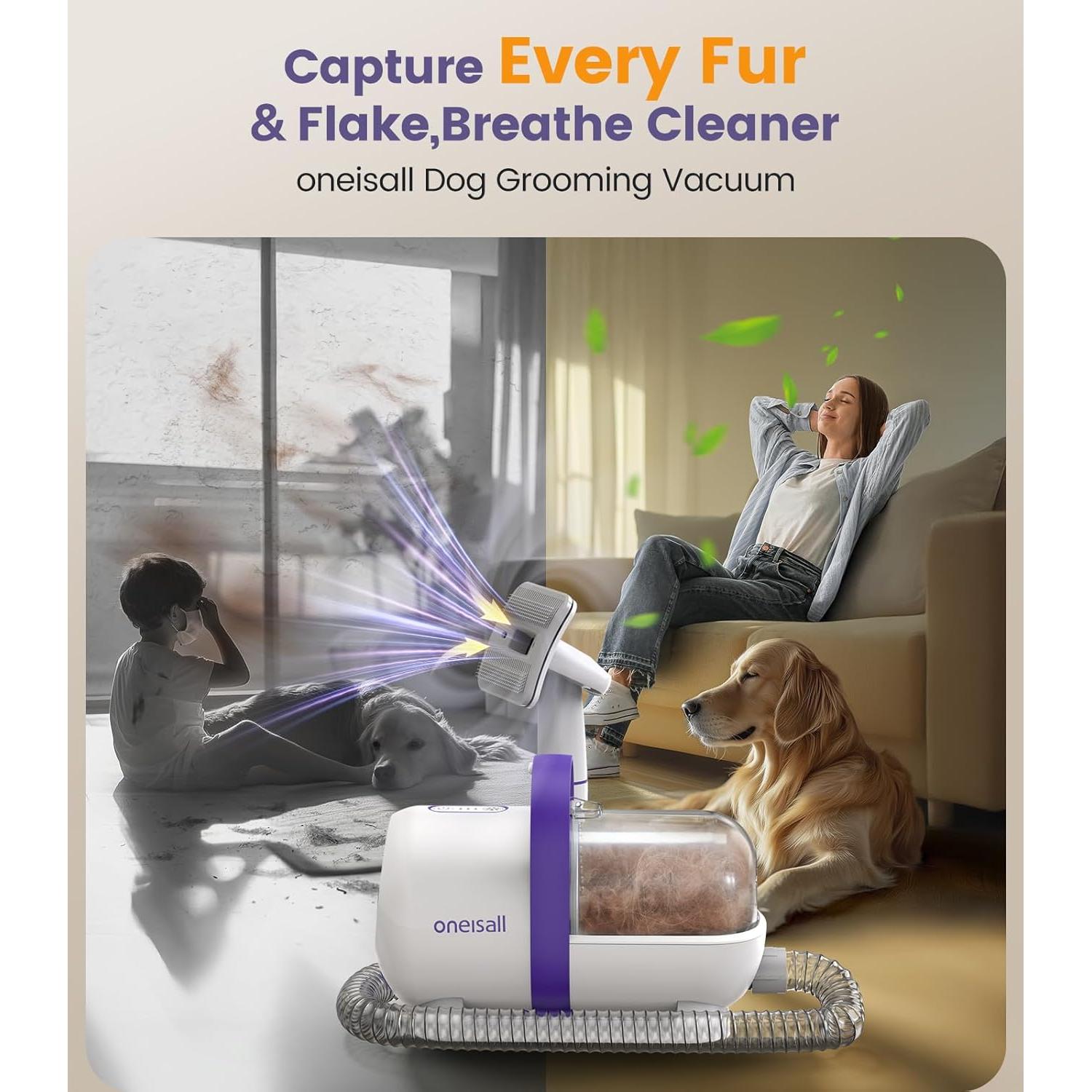 Aspiradora para Pelo de Perro Oneisall LM5 12kPa Silenciosa