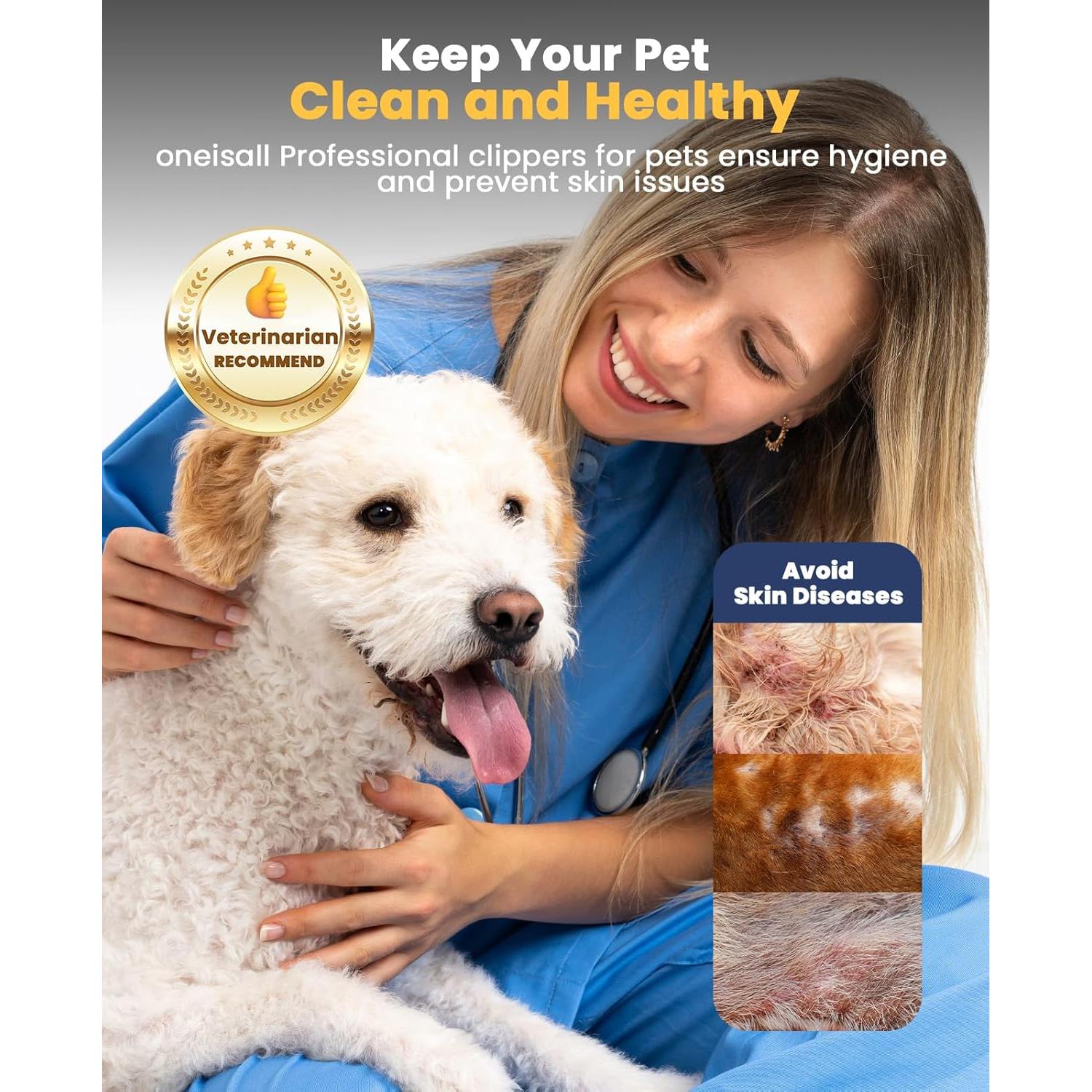 Cortapelos Inalámbrico Oneisall para Perros Gruesos 2000mAh