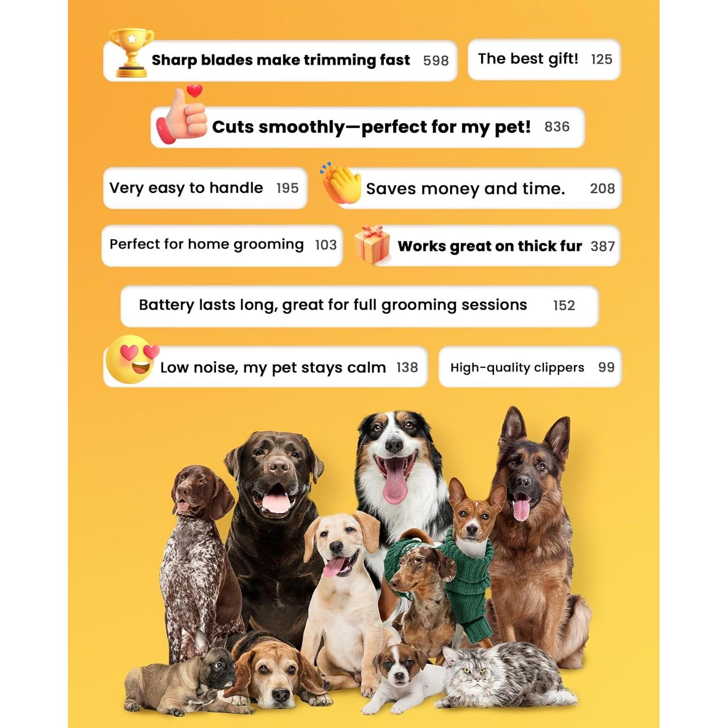 Cortapelos Inalámbrico Oneisall para Perros Gruesos 2000mAh