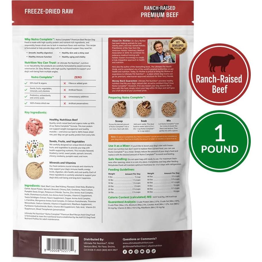 Comida Liofilizada para Perros Nutra Complete 0.45kg Res