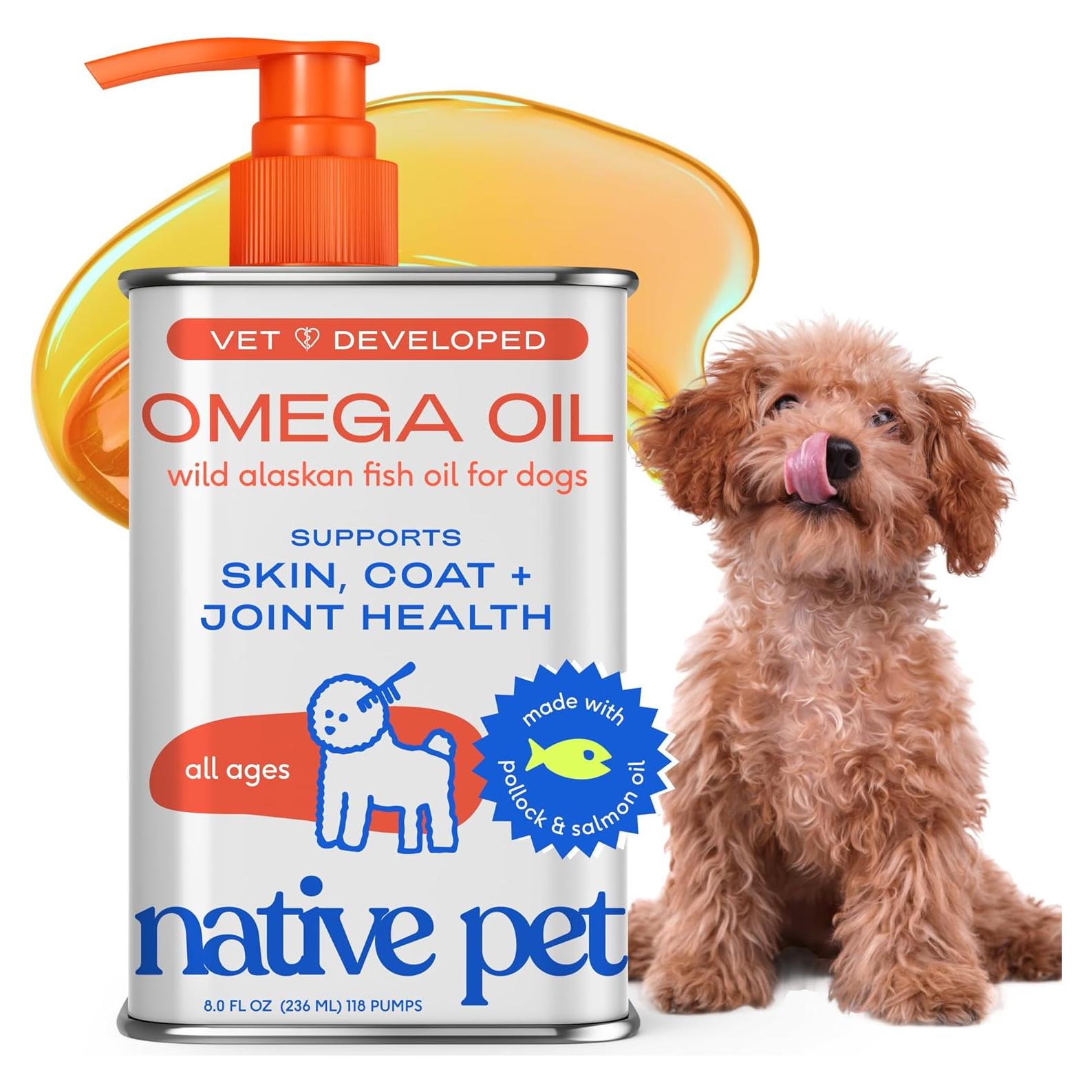 Omega 3 Fish Oil for Dogs & Cats - Promotes Healthy Skin, Shiny Coat, & Strong Joints - Made with Wild Alaskan Salmon Oil for Dogs – Tasty, Fast-Absorbing Omega 3 6 9 Liquid Supplement- 8oz