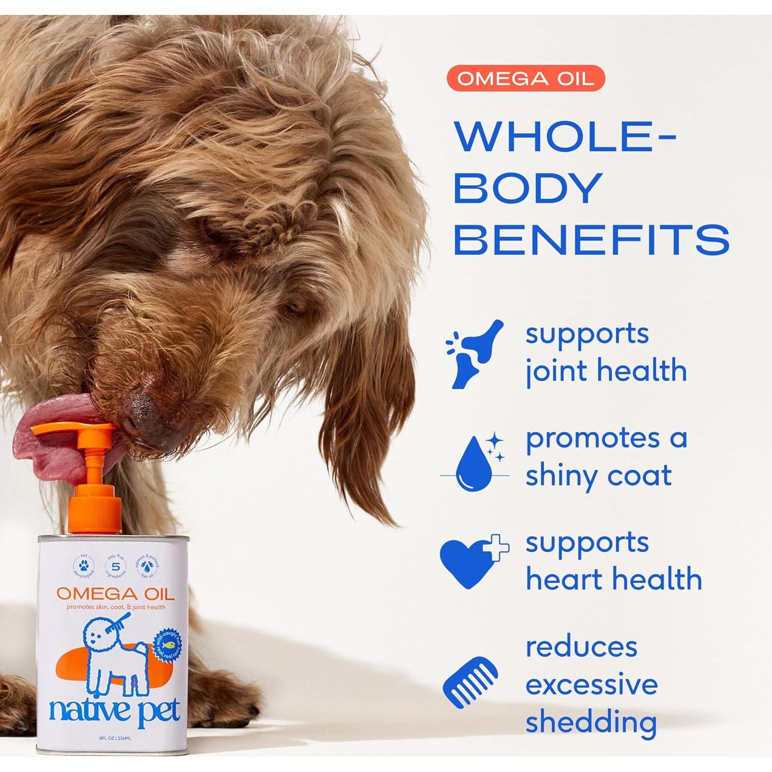 Omega 3 Fish Oil for Dogs & Cats - Promotes Healthy Skin, Shiny Coat, & Strong Joints - Made with Wild Alaskan Salmon Oil for Dogs – Tasty, Fast-Absorbing Omega 3 6 9 Liquid Supplement- 8oz