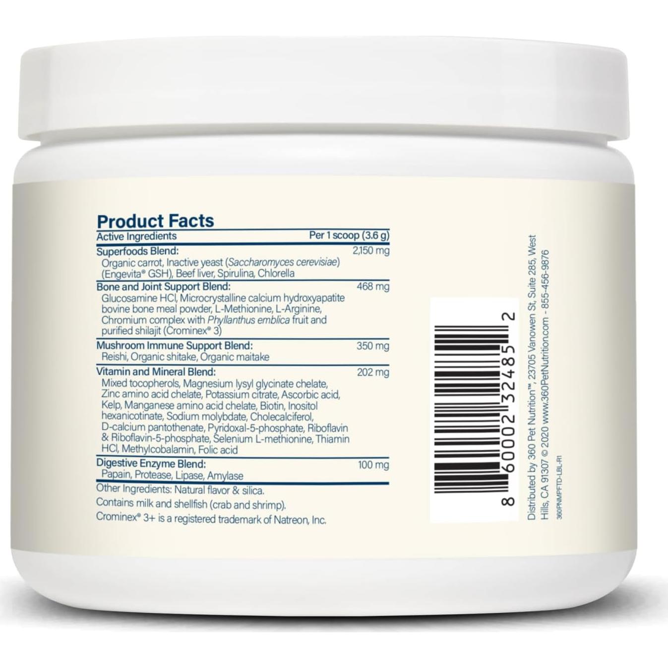 Suplemento Nutricional 360 Nutrición para Perros 30 Porciones