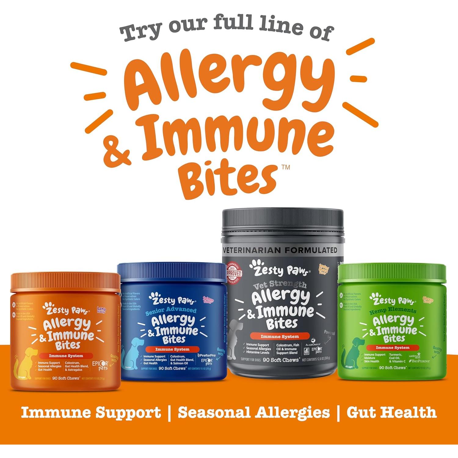 Zesty Paws Alivio Alergias Perros 90 Masticables Mantequilla