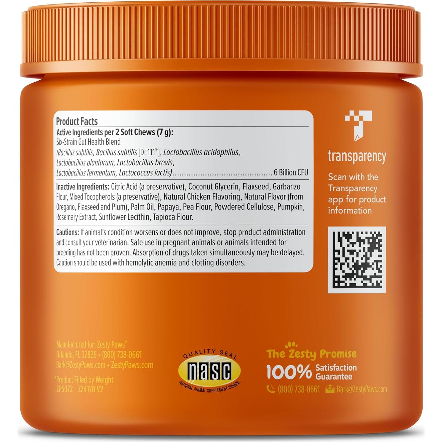 Probioticos para Perros Zesty Paws Pollo 90 Masticables