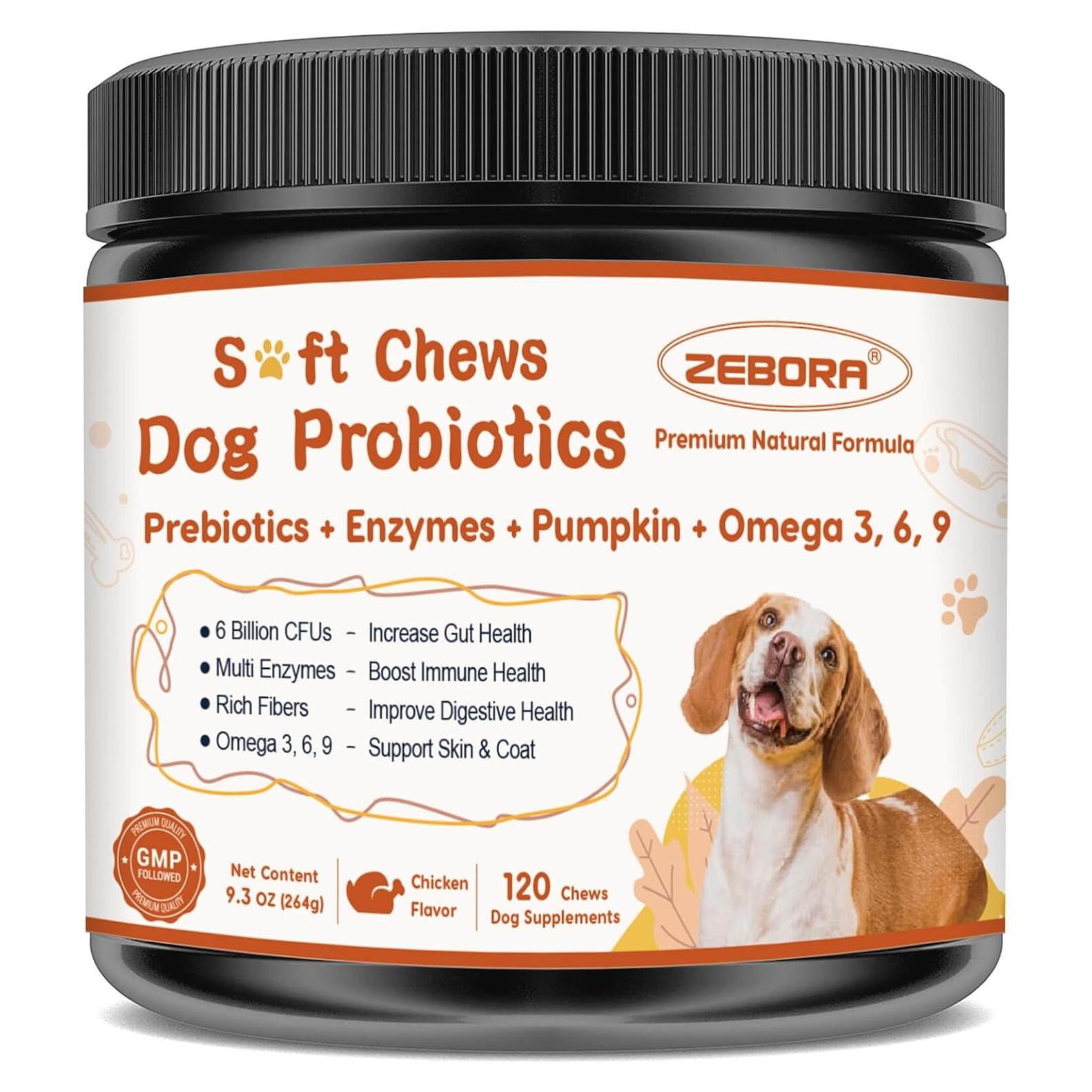 Probioticos para Perros ZEBORA 120 Golosinas Salud Digestiva