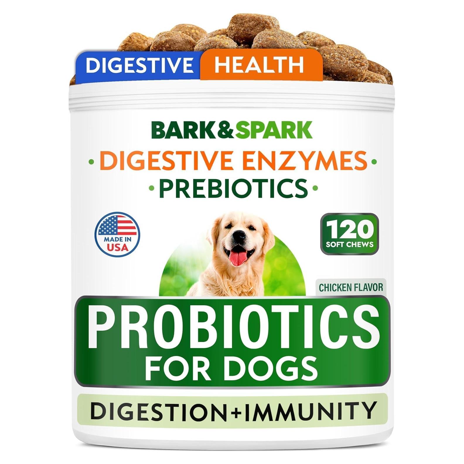 Probioticos para Perros Bark&Spark 120Ct Pollo Digestión