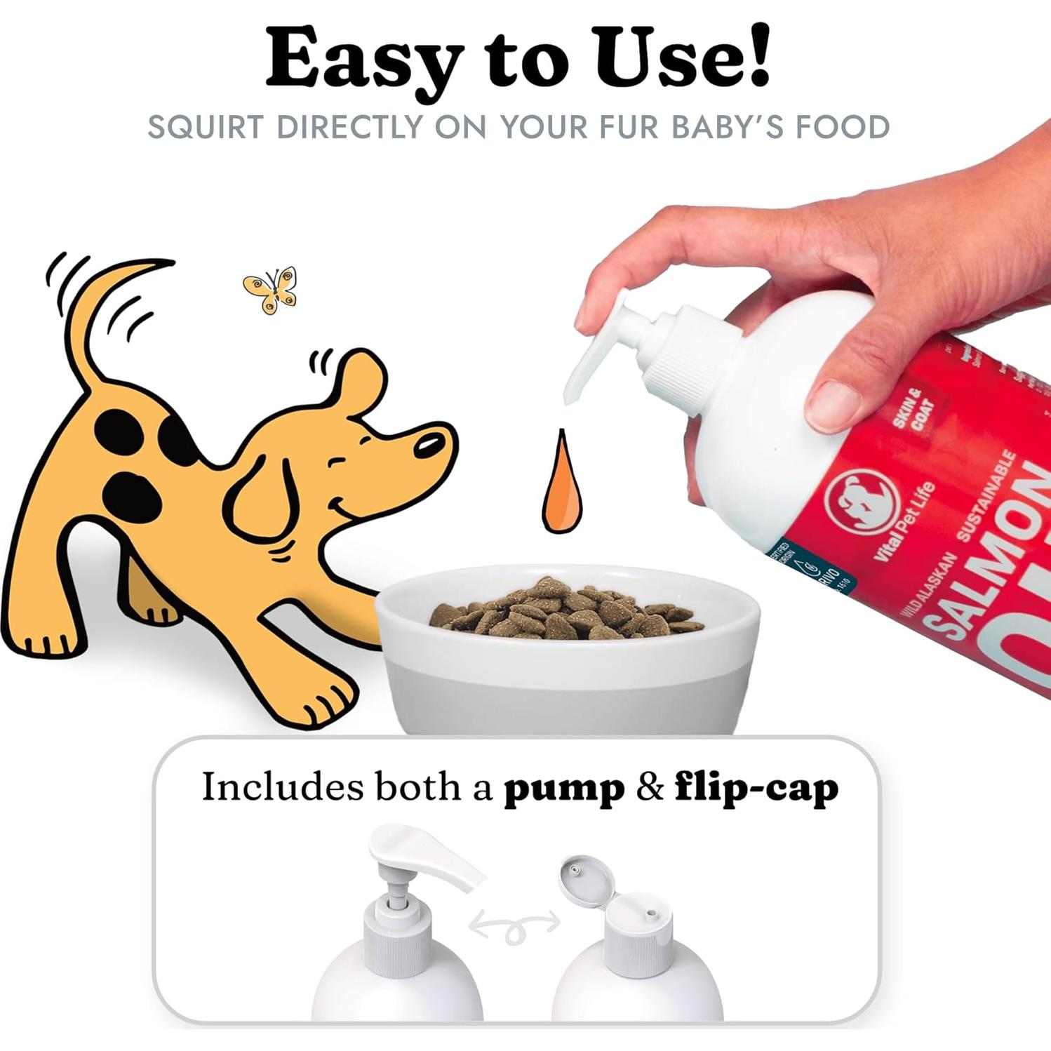 Aceite de Salmón Vital Pet Life 32 oz - Omega 3 para Mascotas