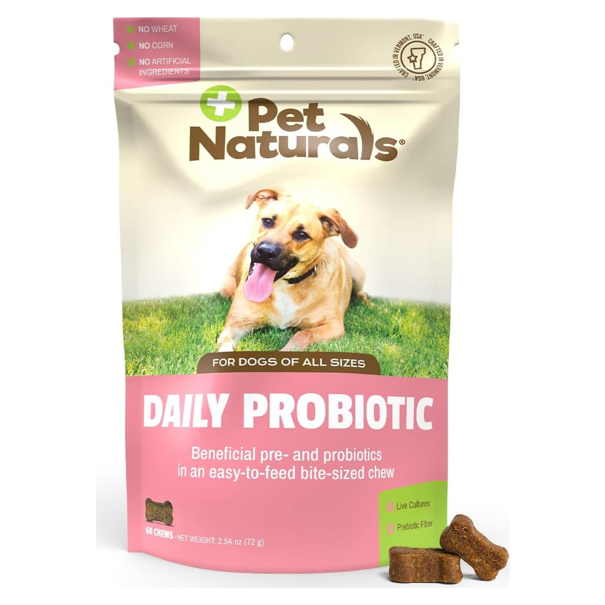Probiotico Diario para Perros Pet Naturals 60 Masticables
