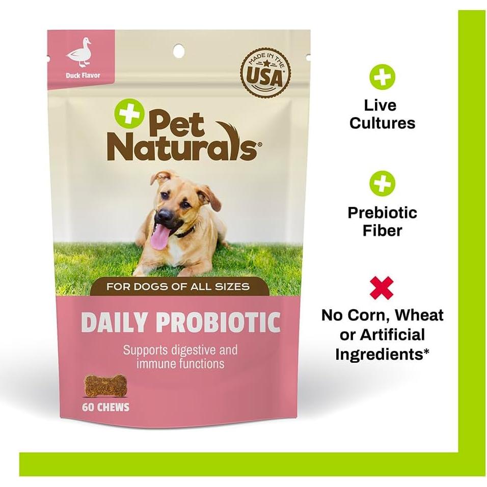 Probiotico Diario para Perros Pet Naturals 60 Masticables