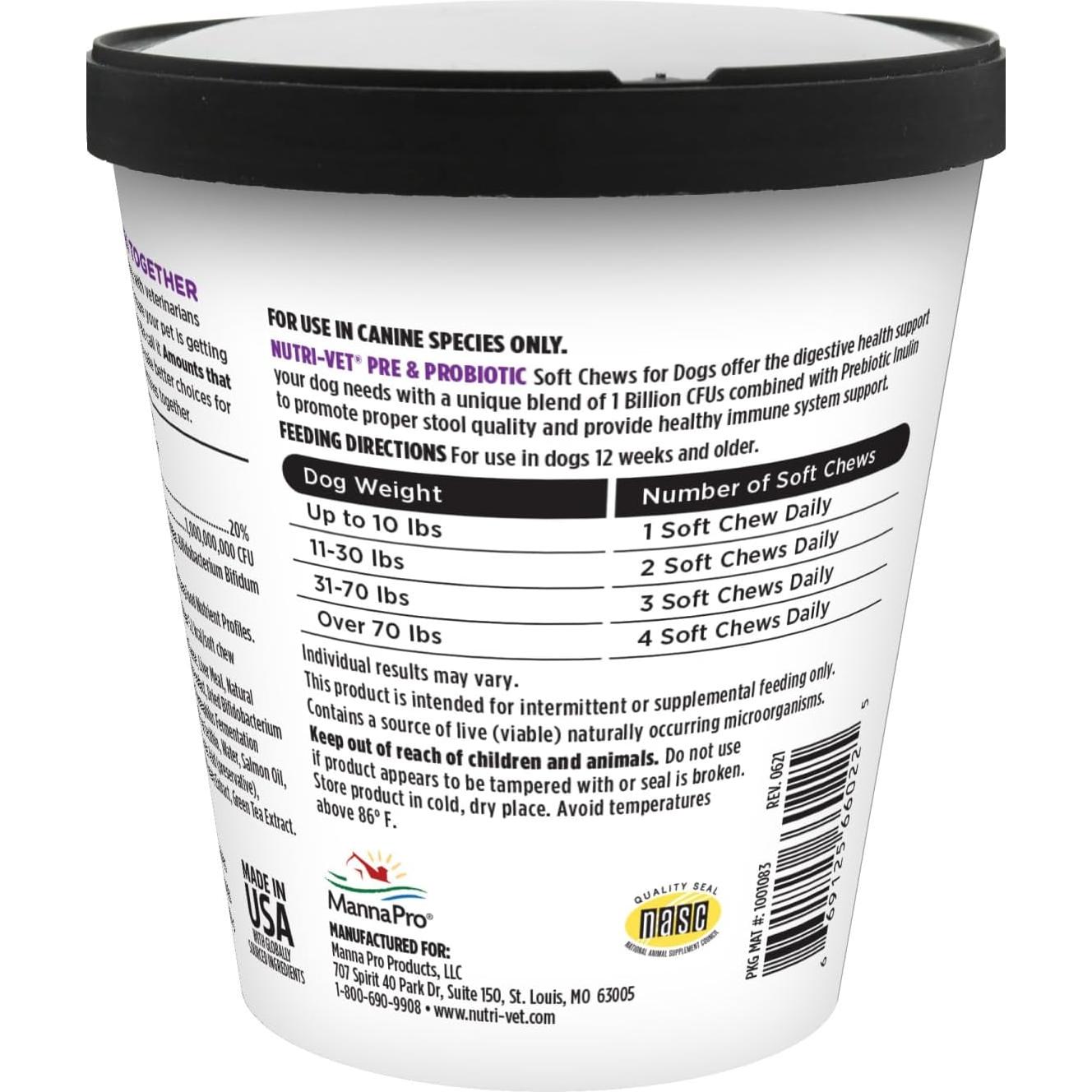 Nutri-Vet Probioticos para Perros 120 Masticables 181g