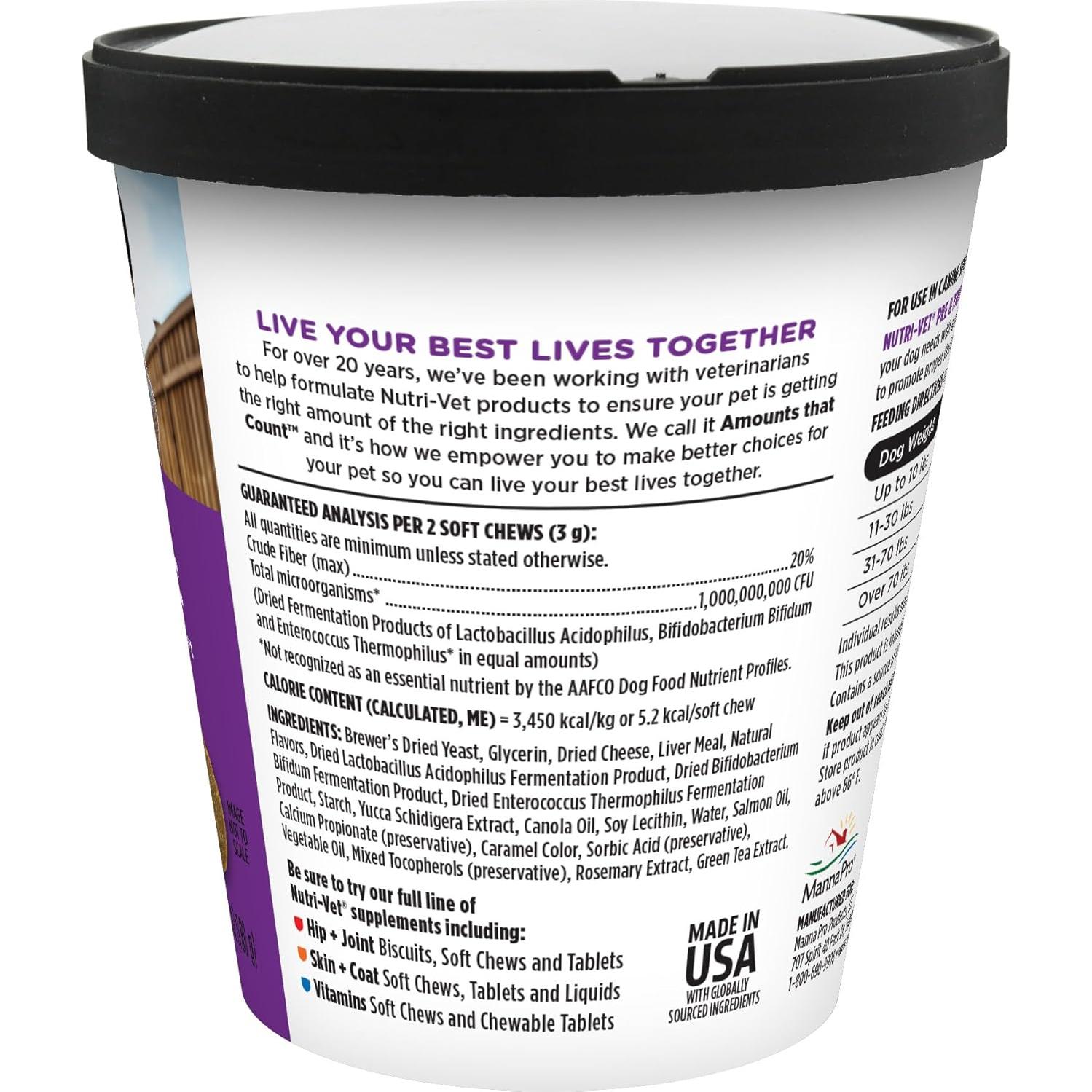 Nutri-Vet Probioticos para Perros 120 Masticables 181g