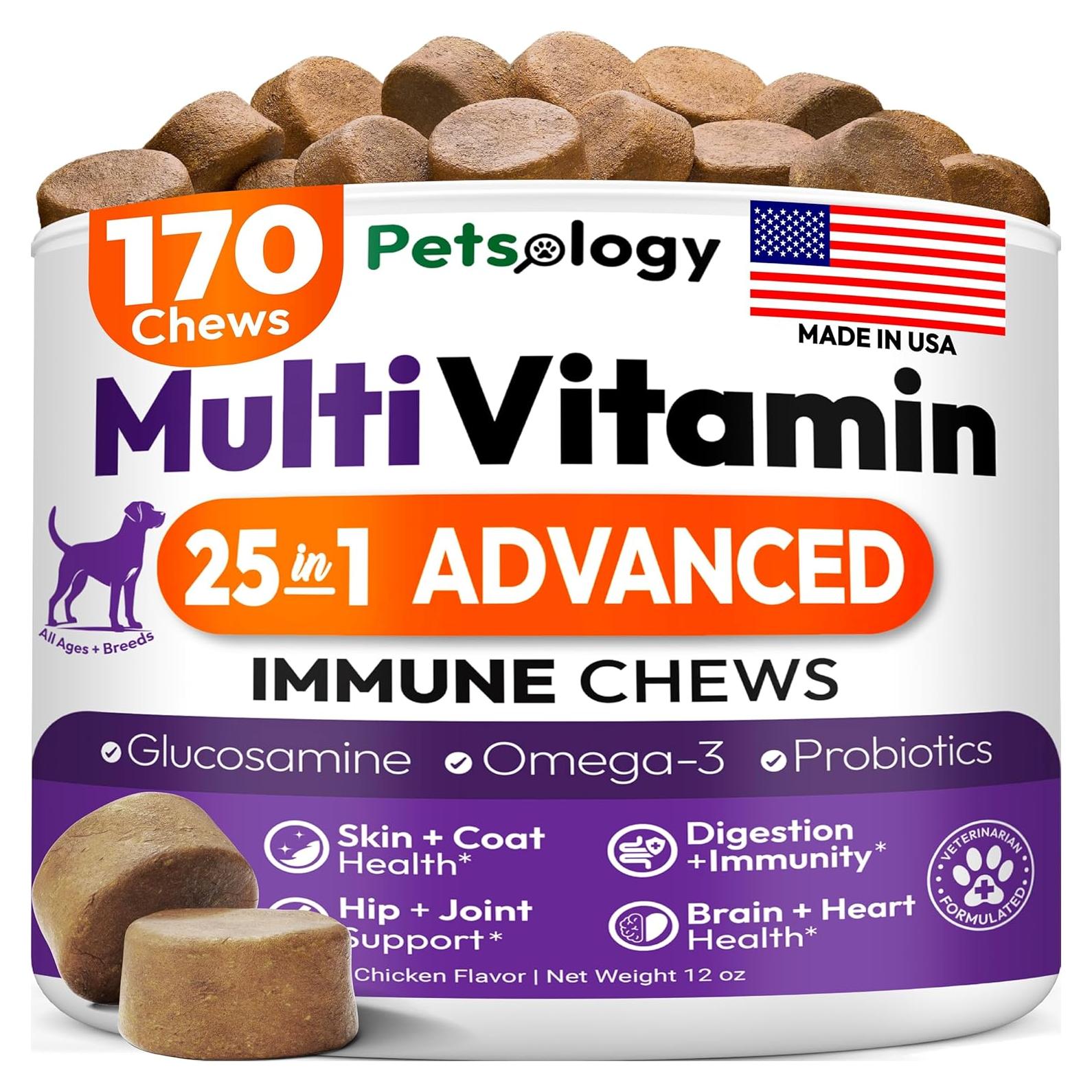 Multivitamínico Masticable para Perros Petsology 170 Unidades