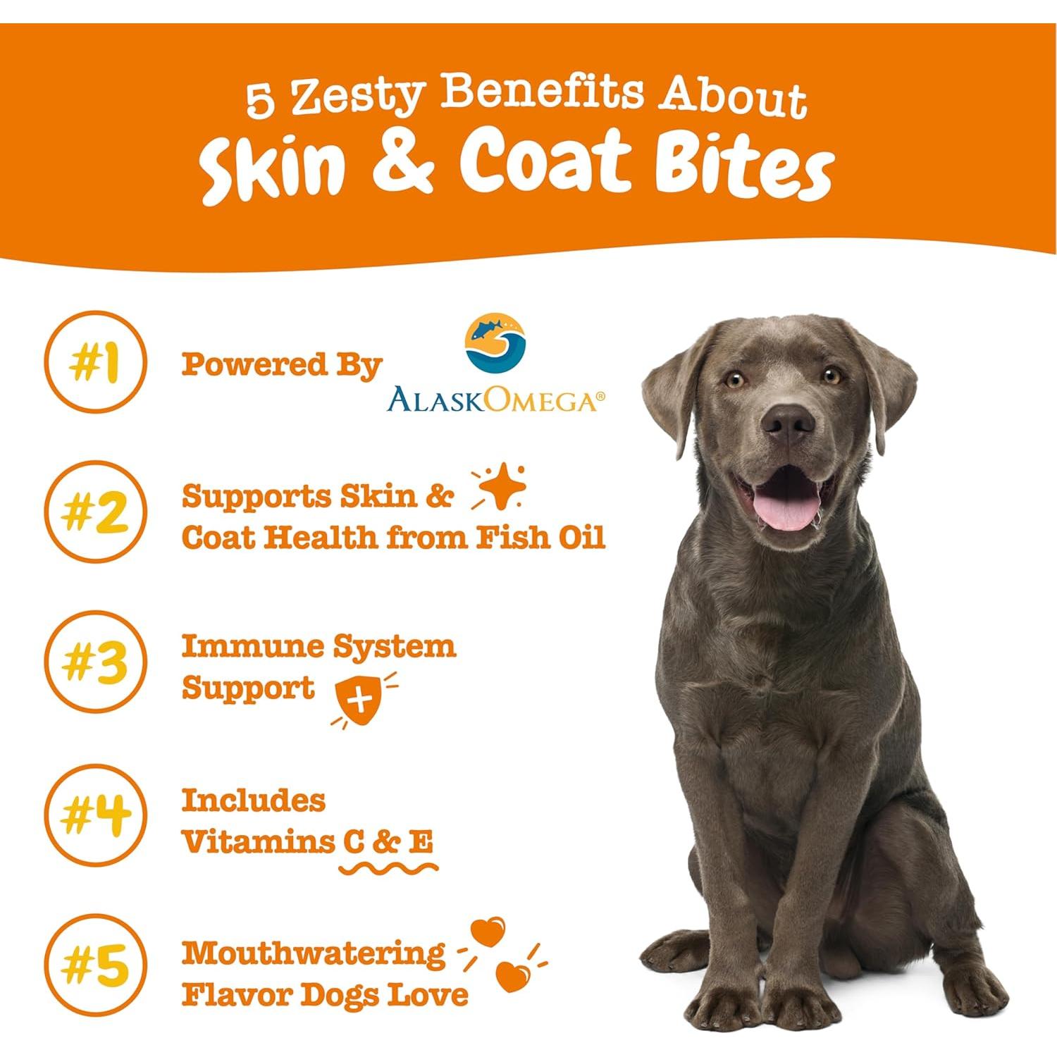 Zesty Paws Aceite de Pescado Omega 3 para Perros 90 Masticables