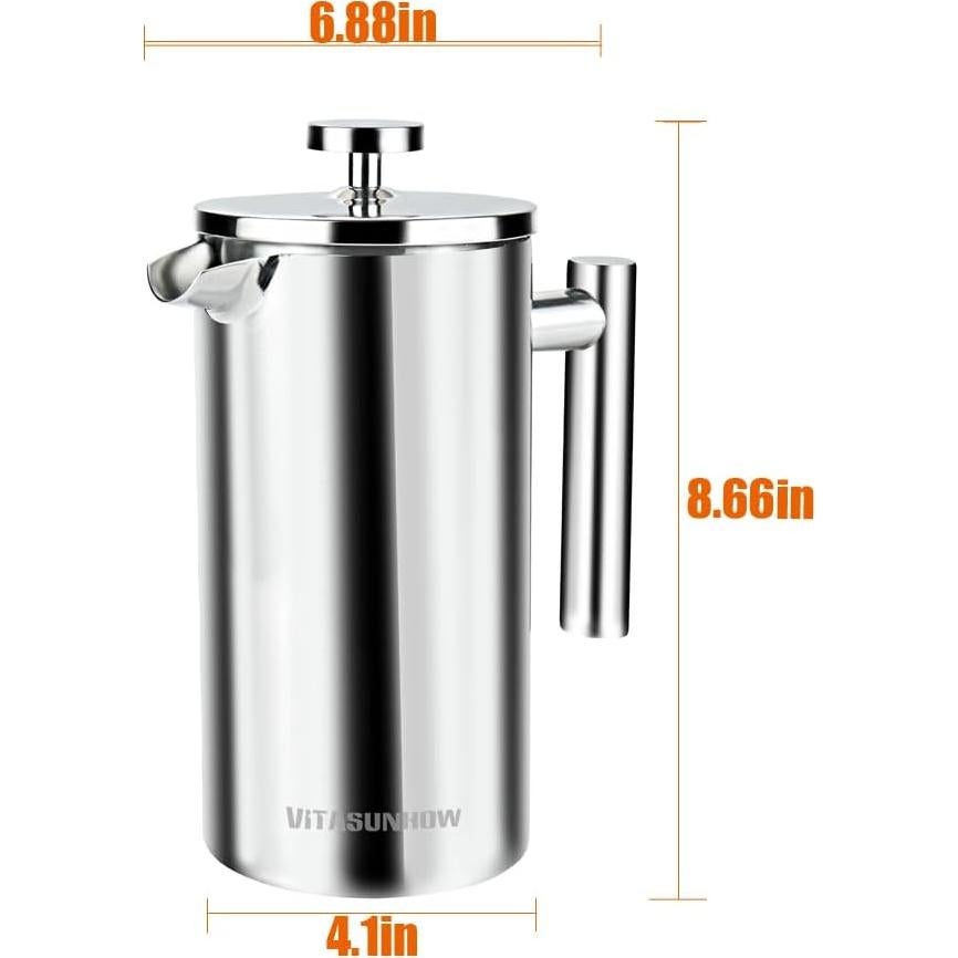Cafetera Prensa Francesa VITASUNHOW Acero Inoxidable 0.99 kg