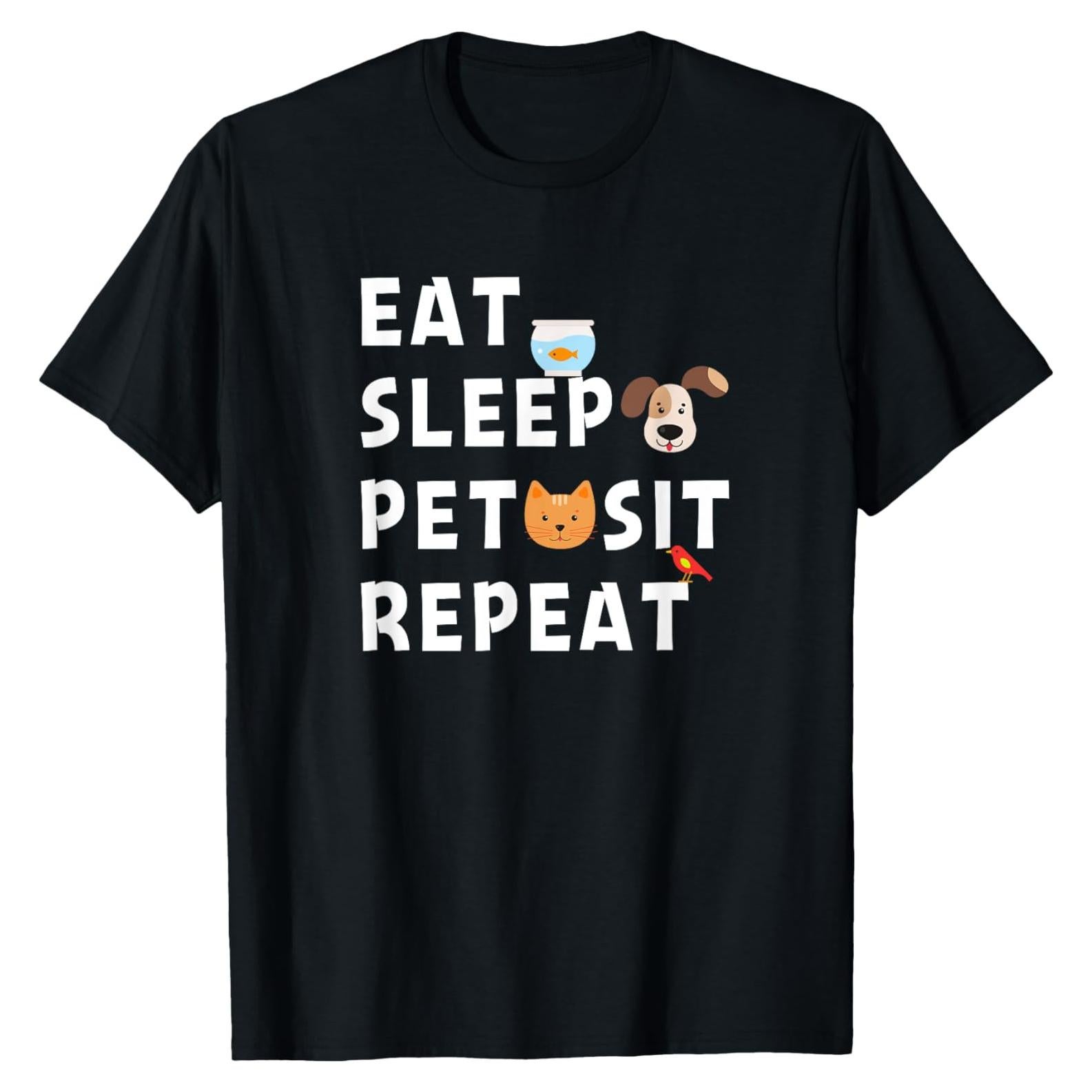 Camiseta Divertida para Cuidadores de Mascotas - Negro - Pequeño