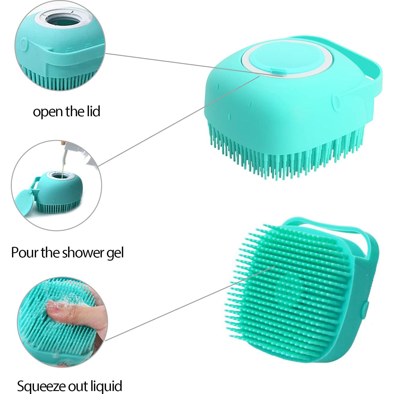 Cepillo de baño y masaje ELEGX para mascotas amarillo