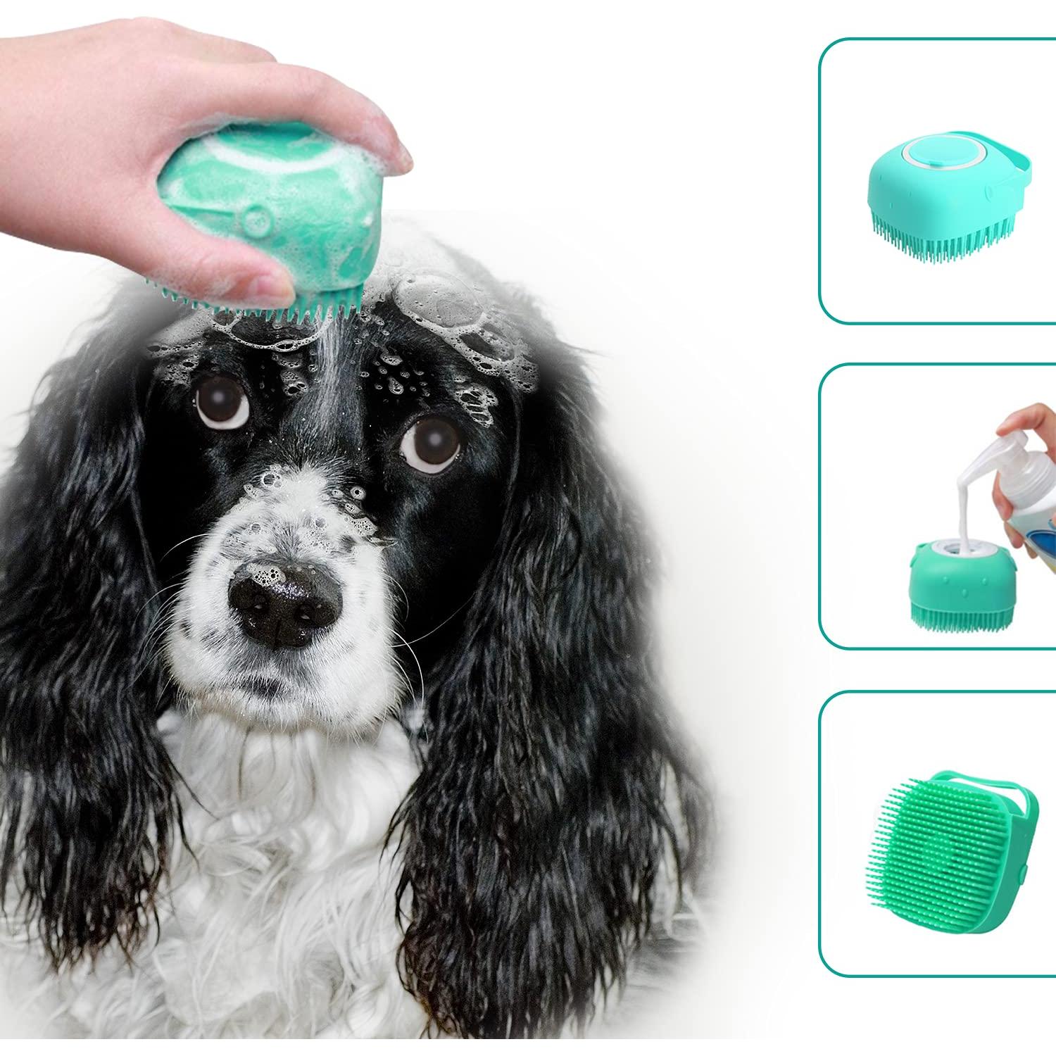 Cepillo de baño y masaje ELEGX para mascotas amarillo