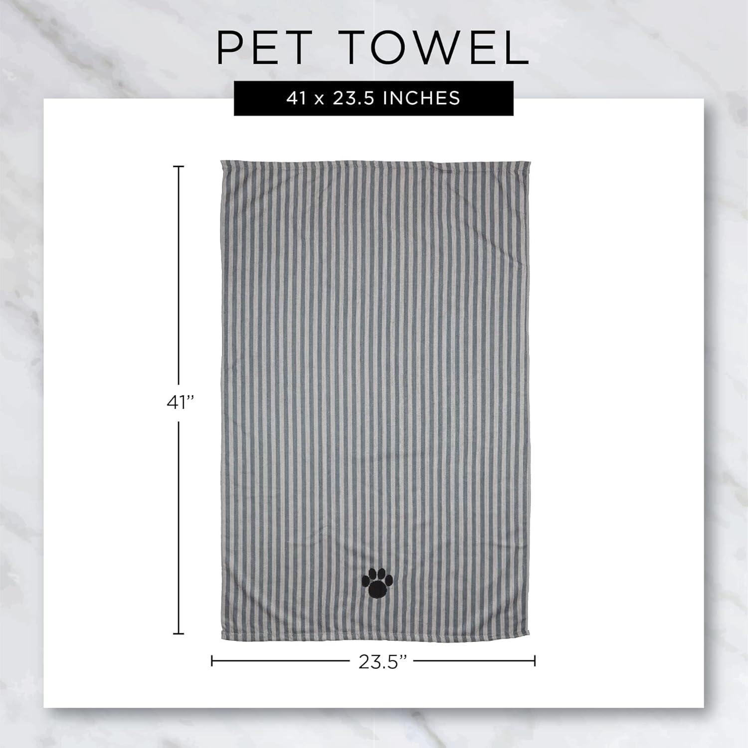 Toalla de Baño para Mascotas Bone Dry Microfibra 104x60 cm Gris