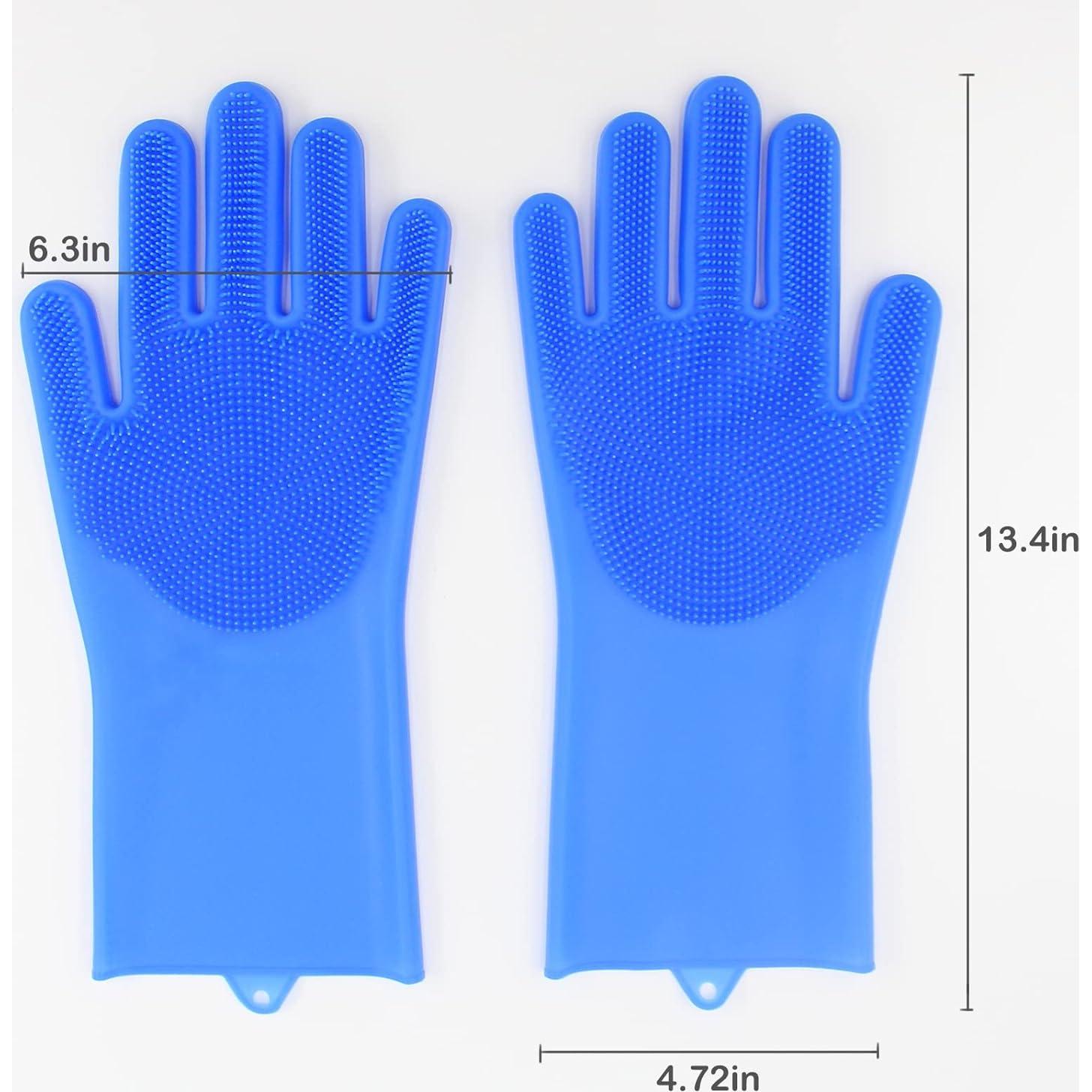 Guantes de Aseo para Mascotas Yintoper Azul 2 en 1 Silicona