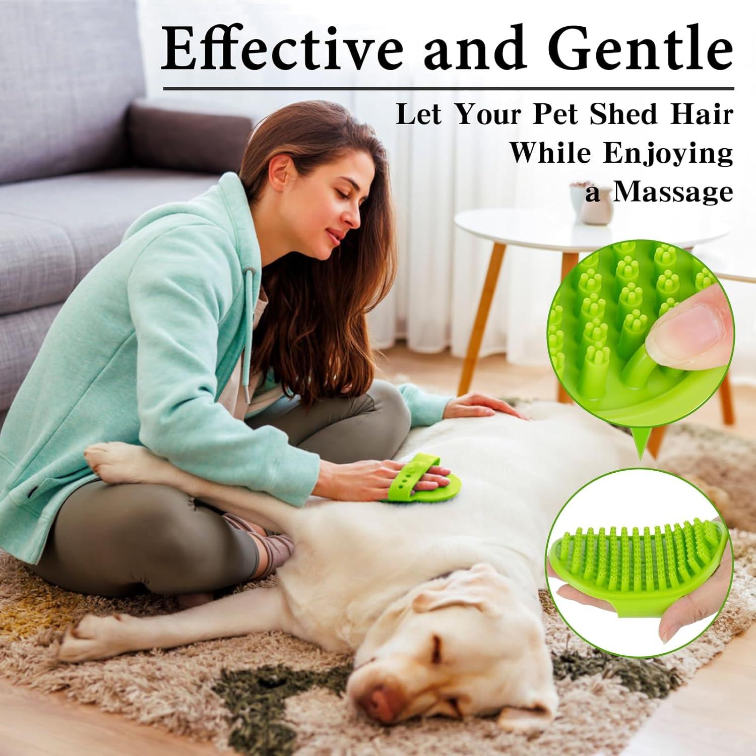 Juego de 2 cepillos de baño para perros KQUQK - Verde Azul