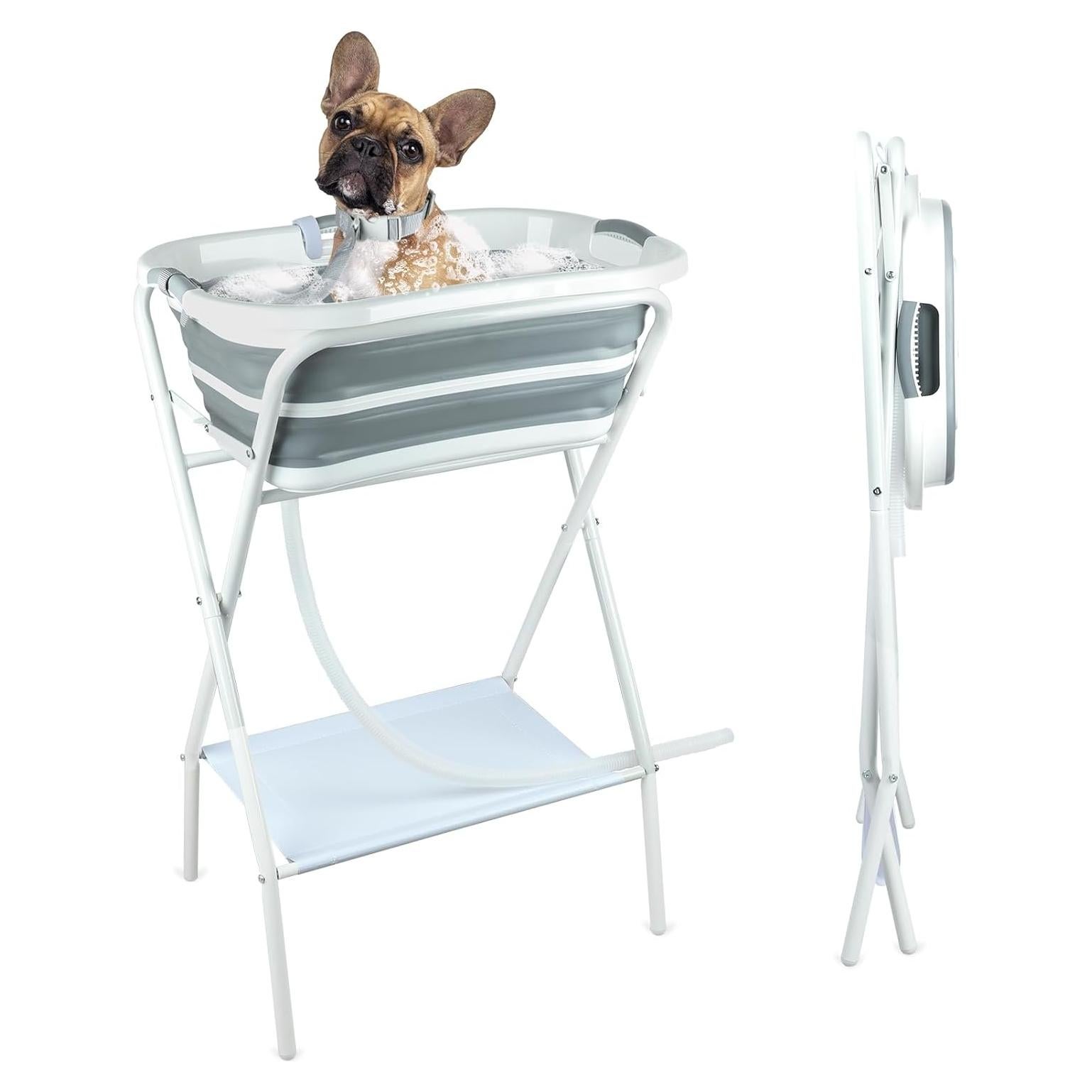 Bañera Portátil para Perros BWOGUE 2 en 1 Elevada 96 cm