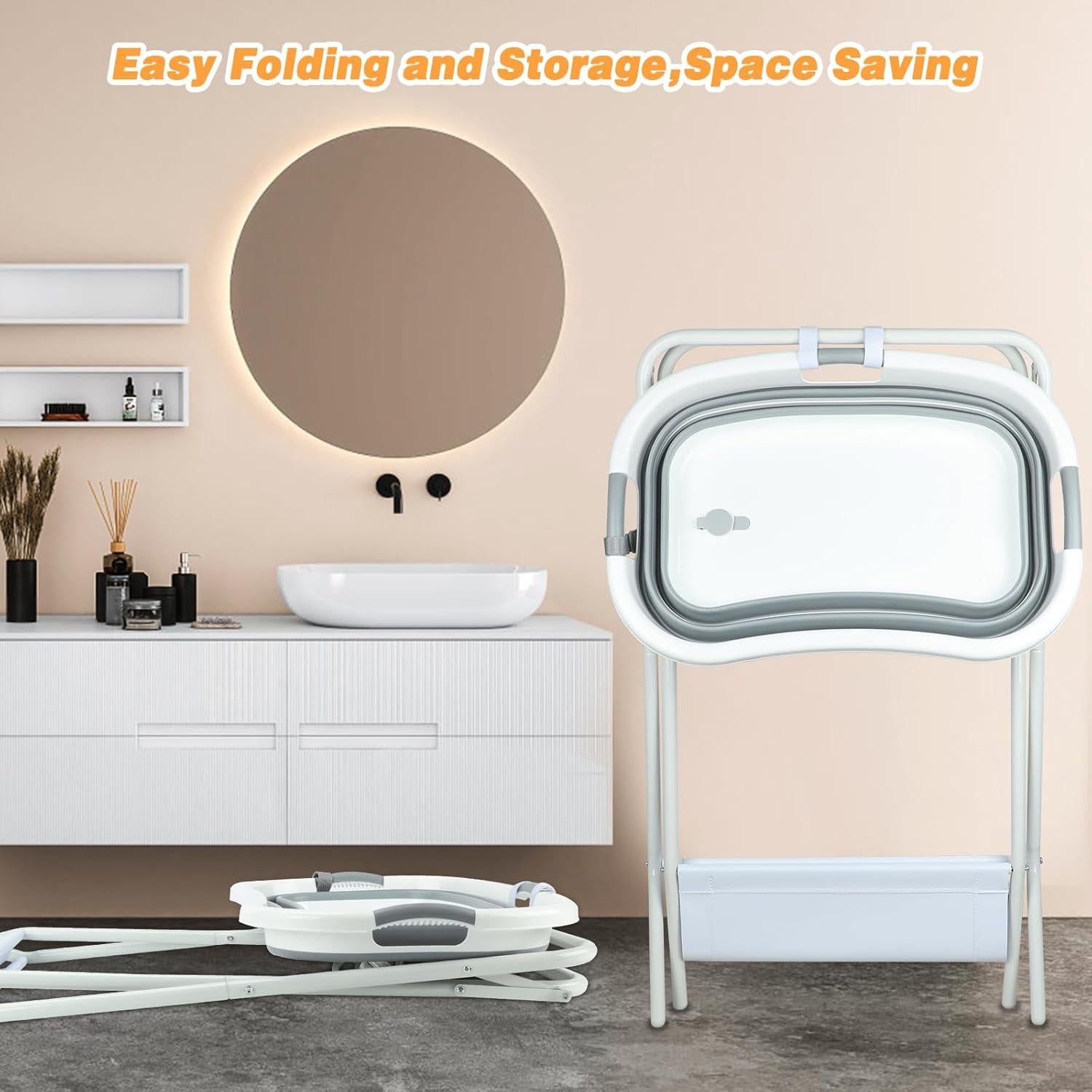 Bañera Portátil para Perros BWOGUE 2 en 1 Elevada 96 cm