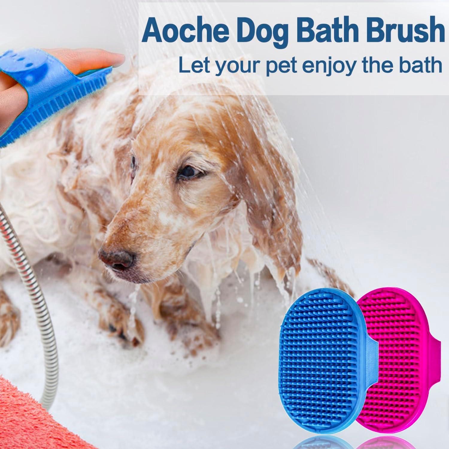 Cepillo de Baño para Perros Aoche 2pcs Goma Ajustable