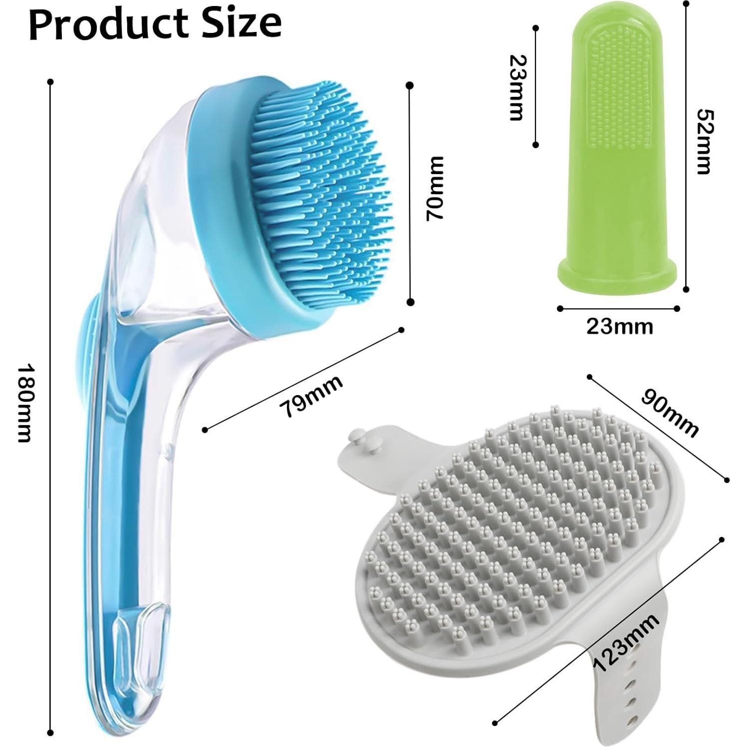 Cepillo de Baño y Masaje ELEGX para Mascotas con Dispensador