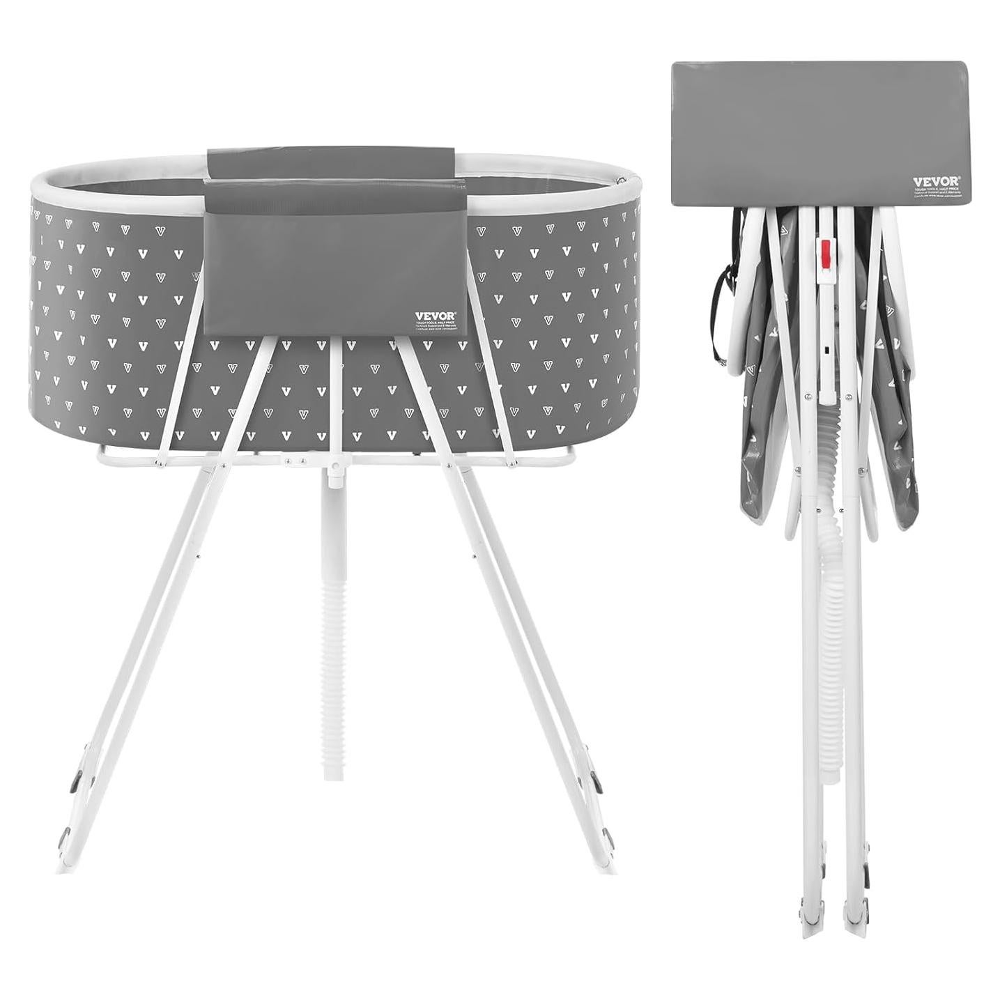 Bañera Portátil para Perros VEVOR 85x47cm Gris Claro