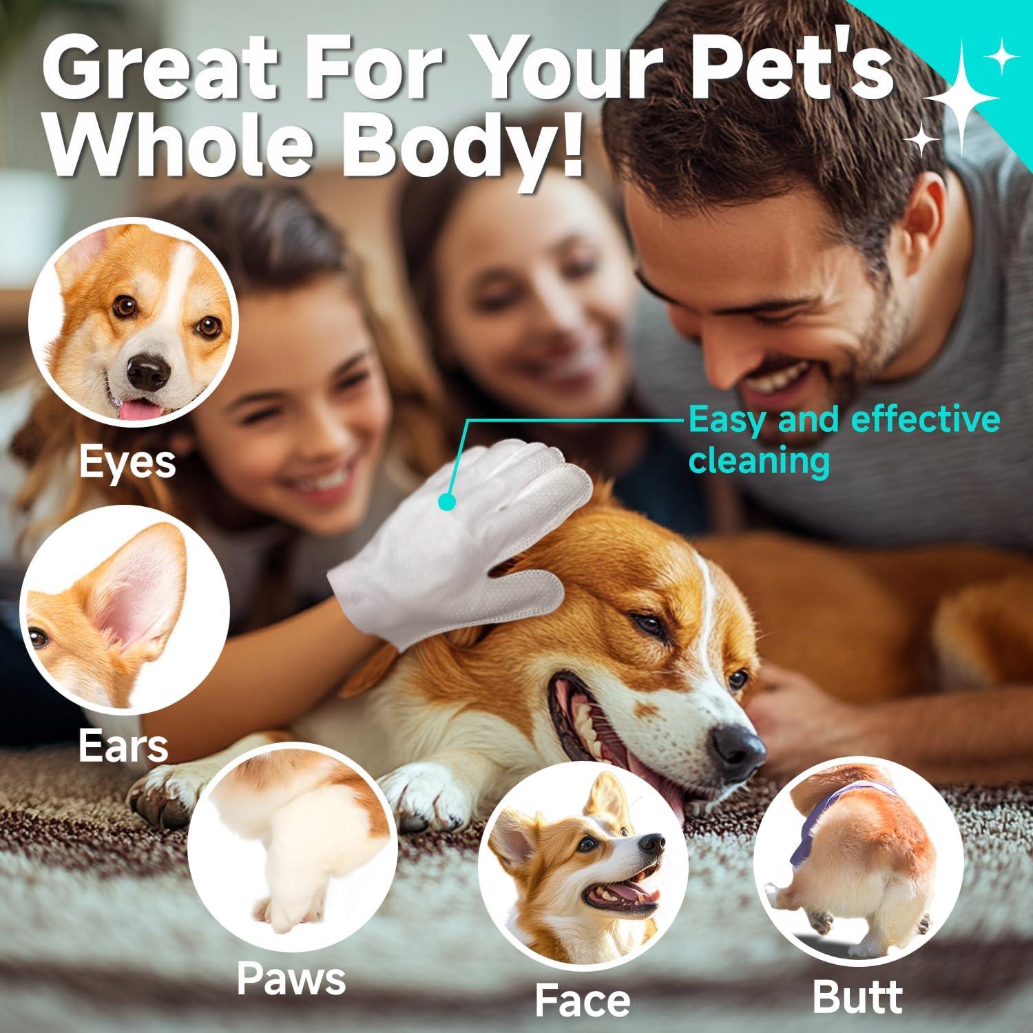 Toallitas de Guante Lulumonster para Perros y Gatos Hipoalergénicas