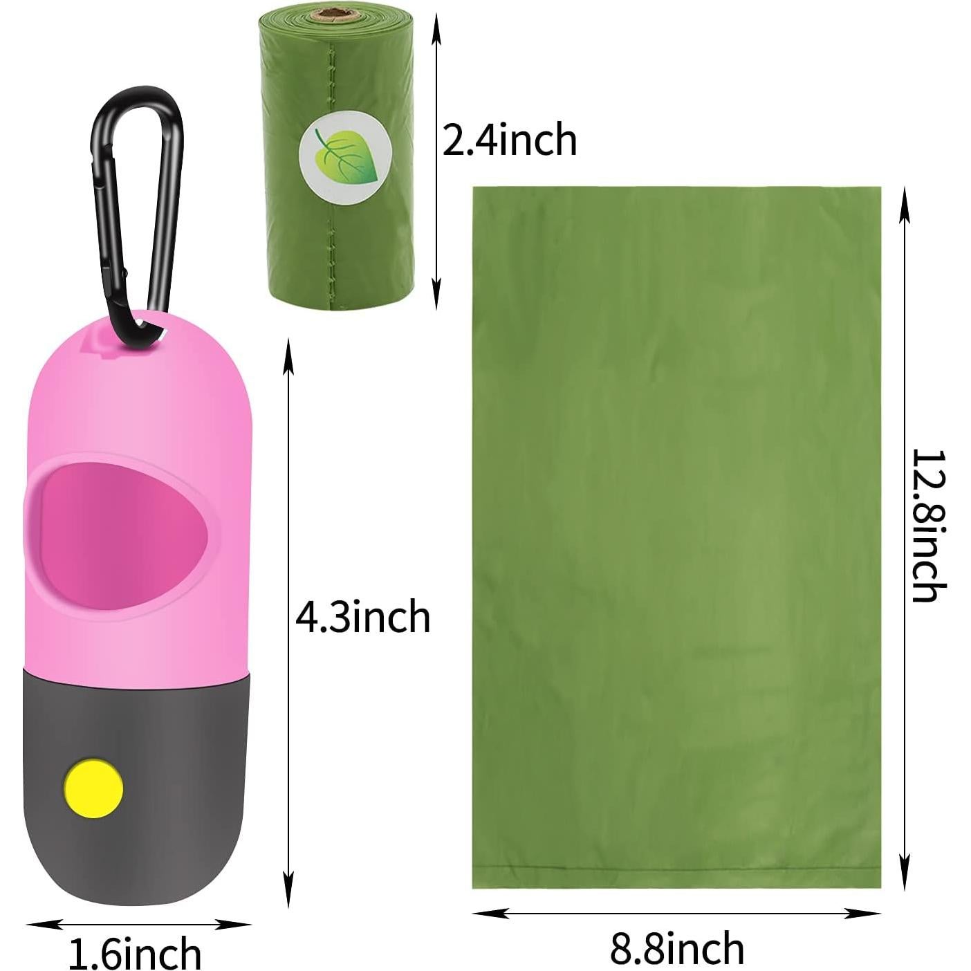 Dispensador de bolsas para excremento Eliamo con linterna LED