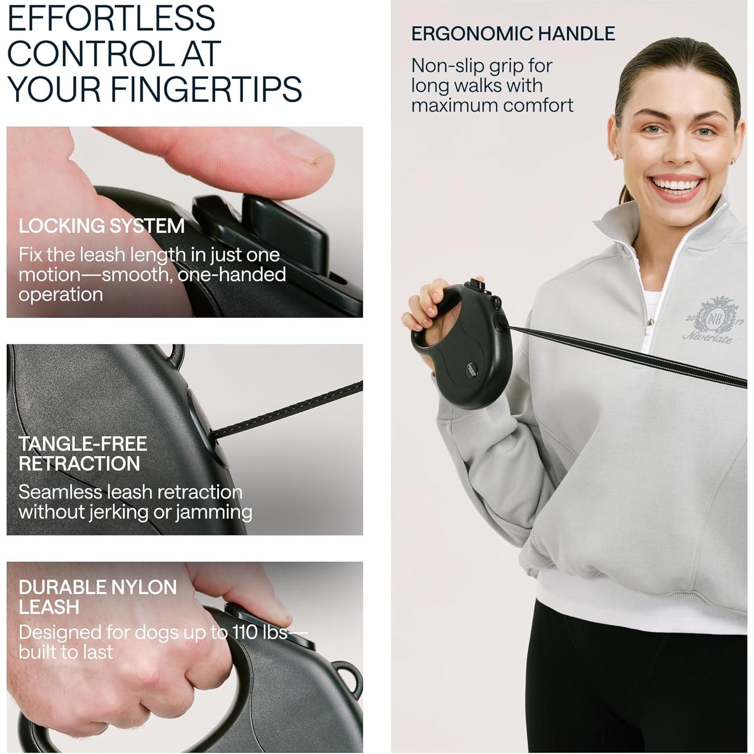 Correa Retráctil para Perros Pequeños WONDER FAMILY 3,05m