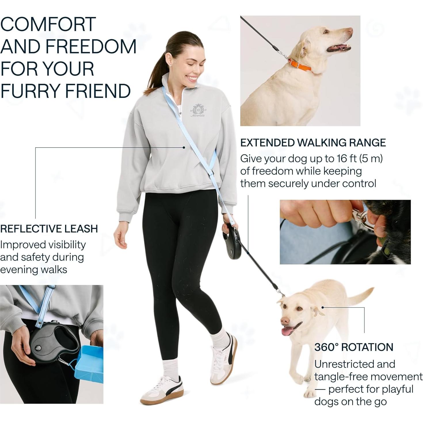 Correa Retráctil para Perros Pequeños WONDER FAMILY 3,05m