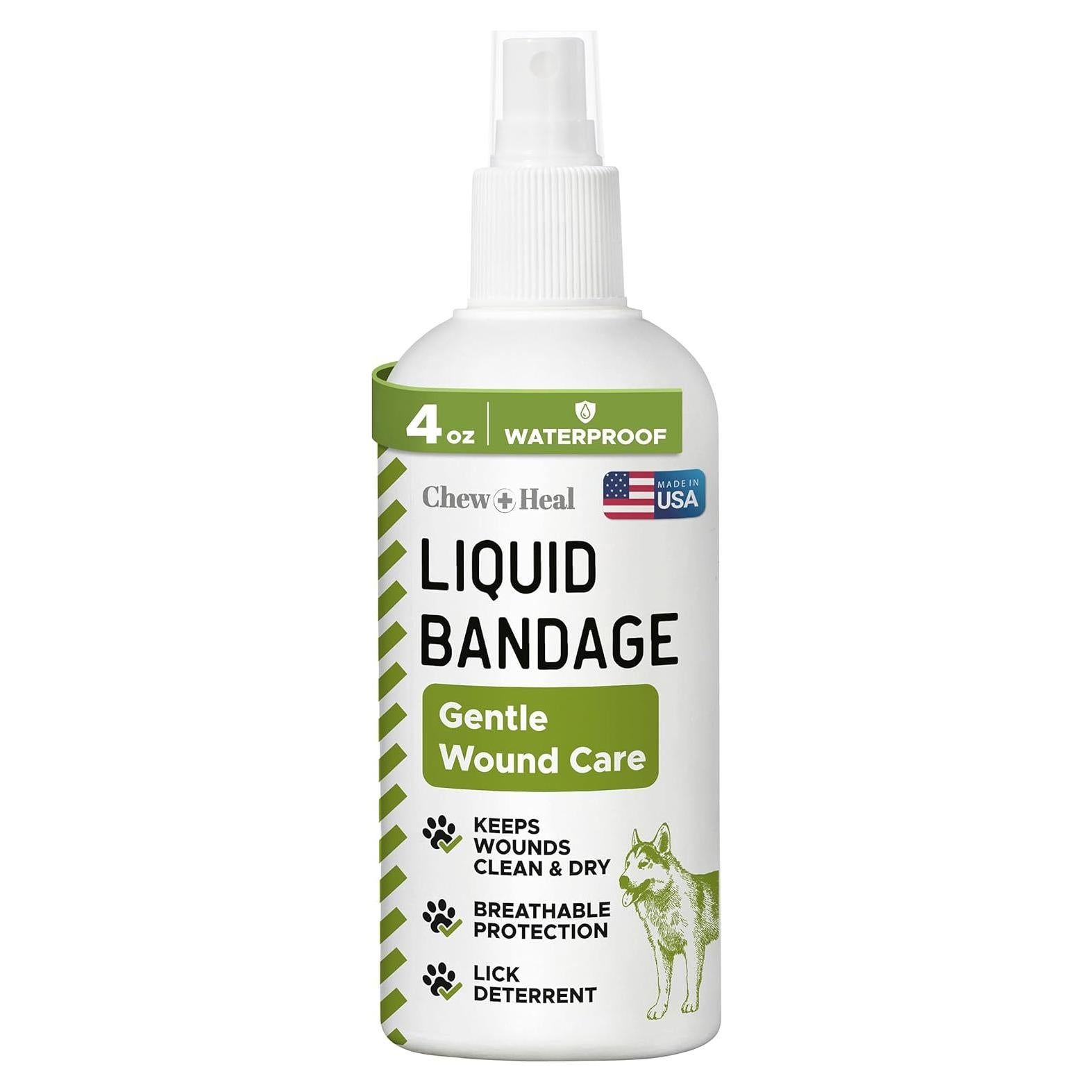 Vendaje Líquido para Mascotas Chew + Heal 118 ml Aloe