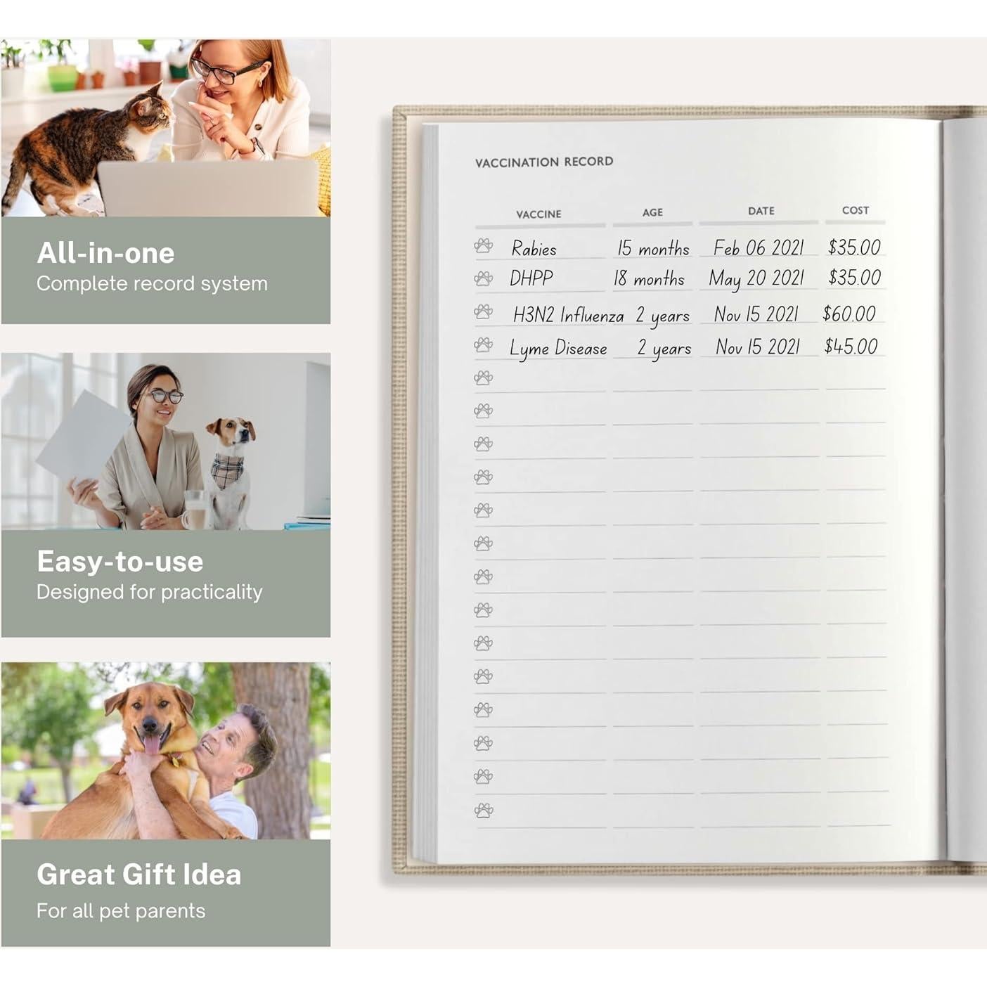 Libro de Registro de Cuidado de Mascotas New Woof A5