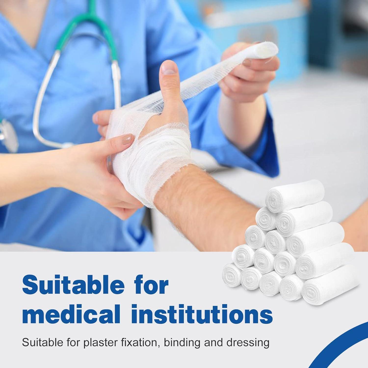 AZEN Paquete de 30 Rollos de Gasa 10,16 cm x 3,75 m