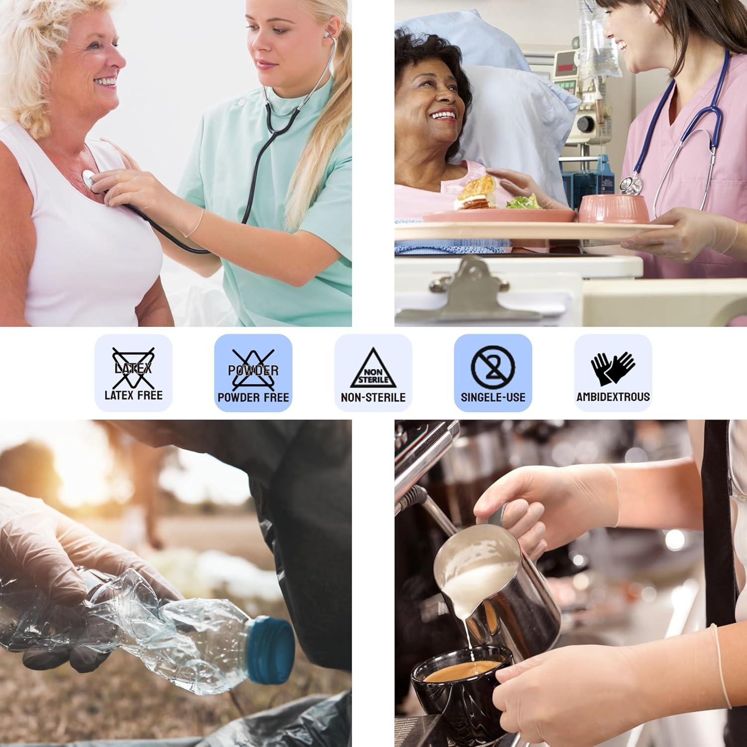 Guantes de Examen Desechables Vinilo Safe Health 100 Pcs