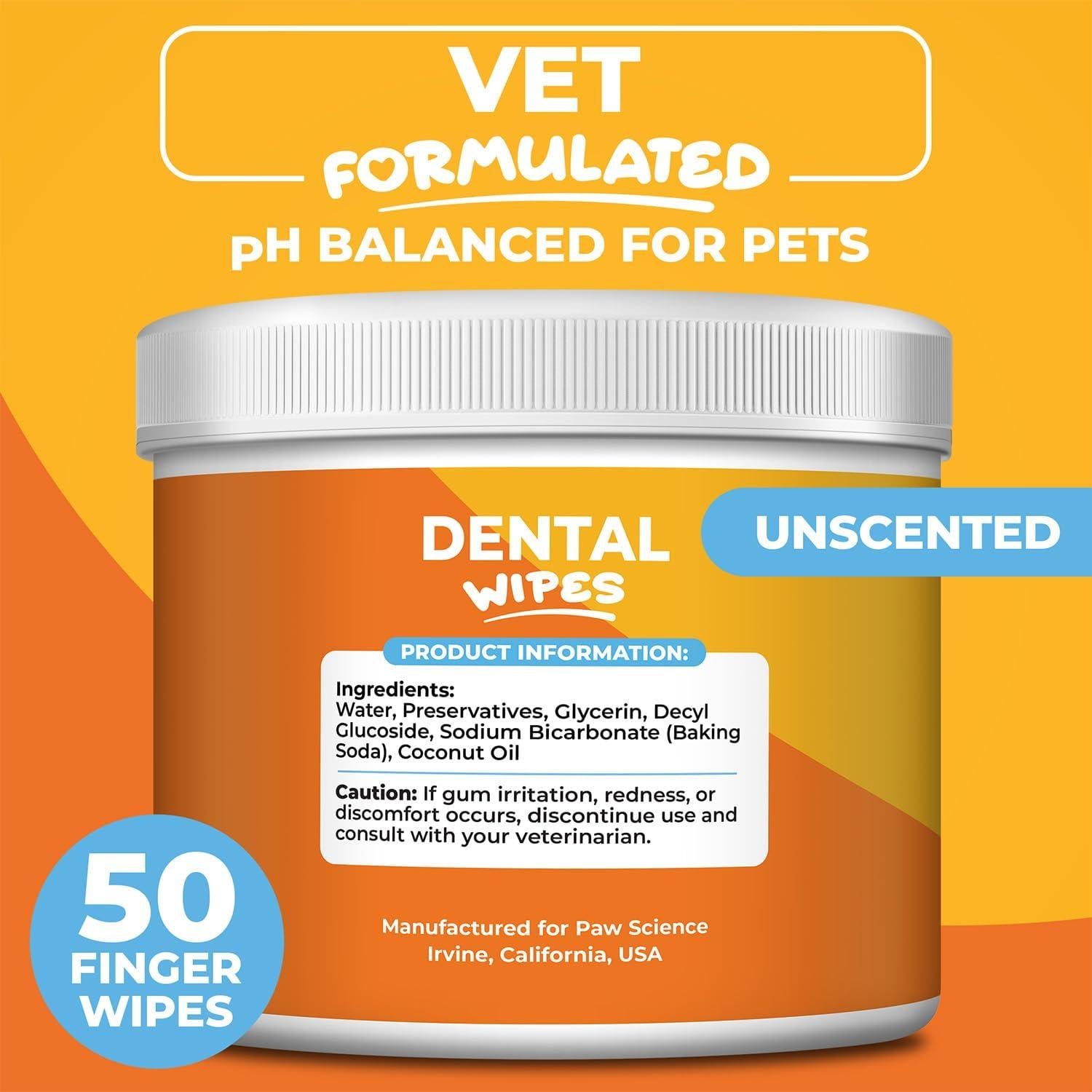 Toallitas Dentales Paw Science para Perros y Gatos - 240 g