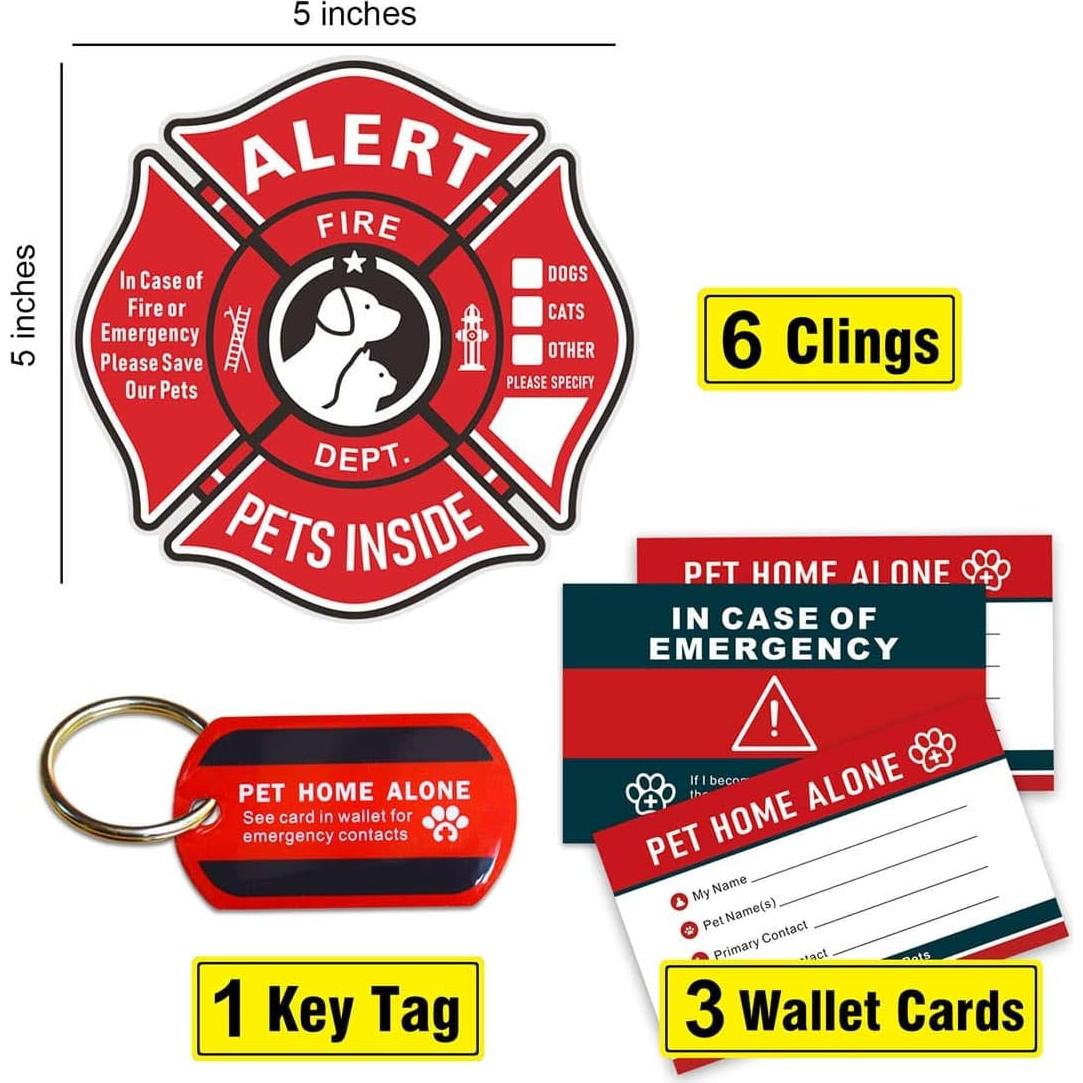 Calcomanías de Alerta para Mascotas WINGKIND - Kit de 6