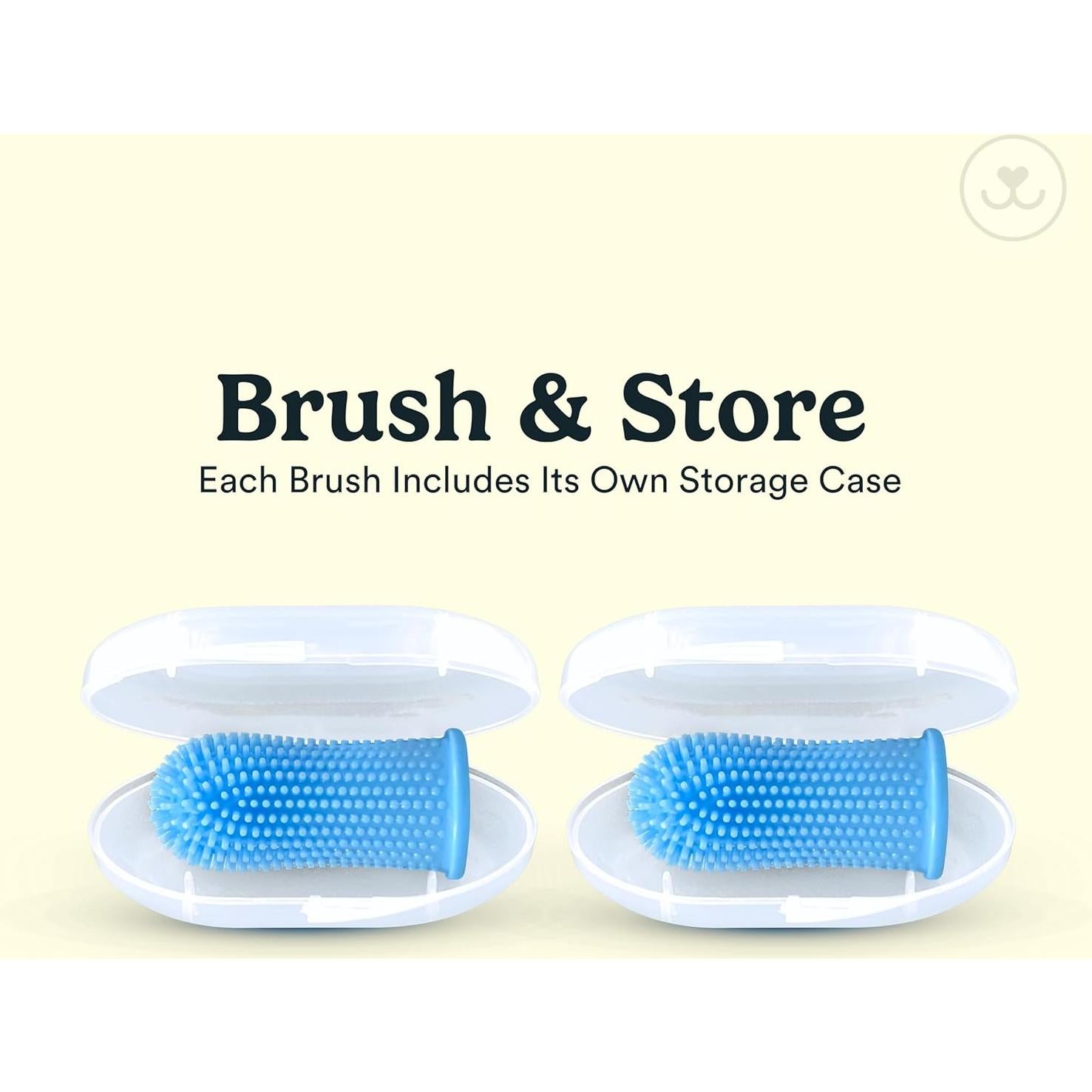 Cepillo de Dientes para Perros y Gatos Jasper, Paquete de 2 Azul