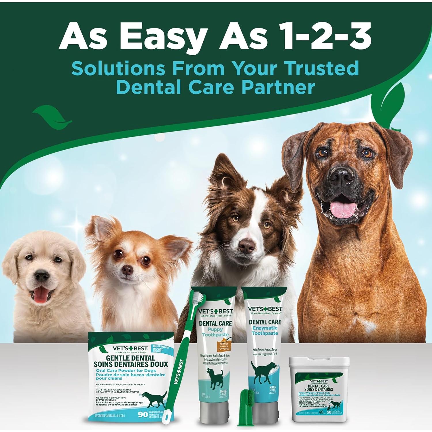 Toallitas Dentales Vet's Best para Perros y Gatos 50 Unidades