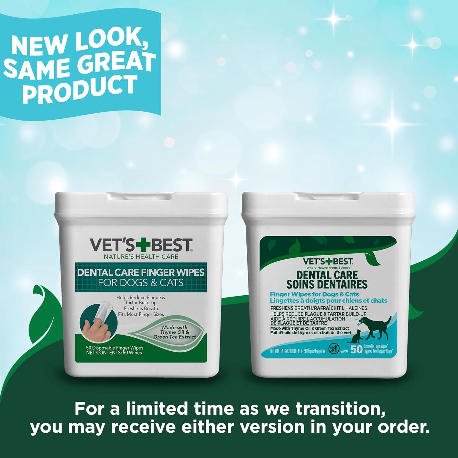 Toallitas Dentales Vet's Best para Perros y Gatos 50 Unidades