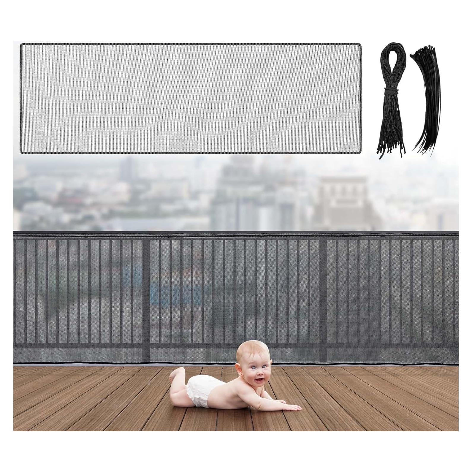 Red de Seguridad para Balcón Hosuly 4,5 x 0,9 m Negra