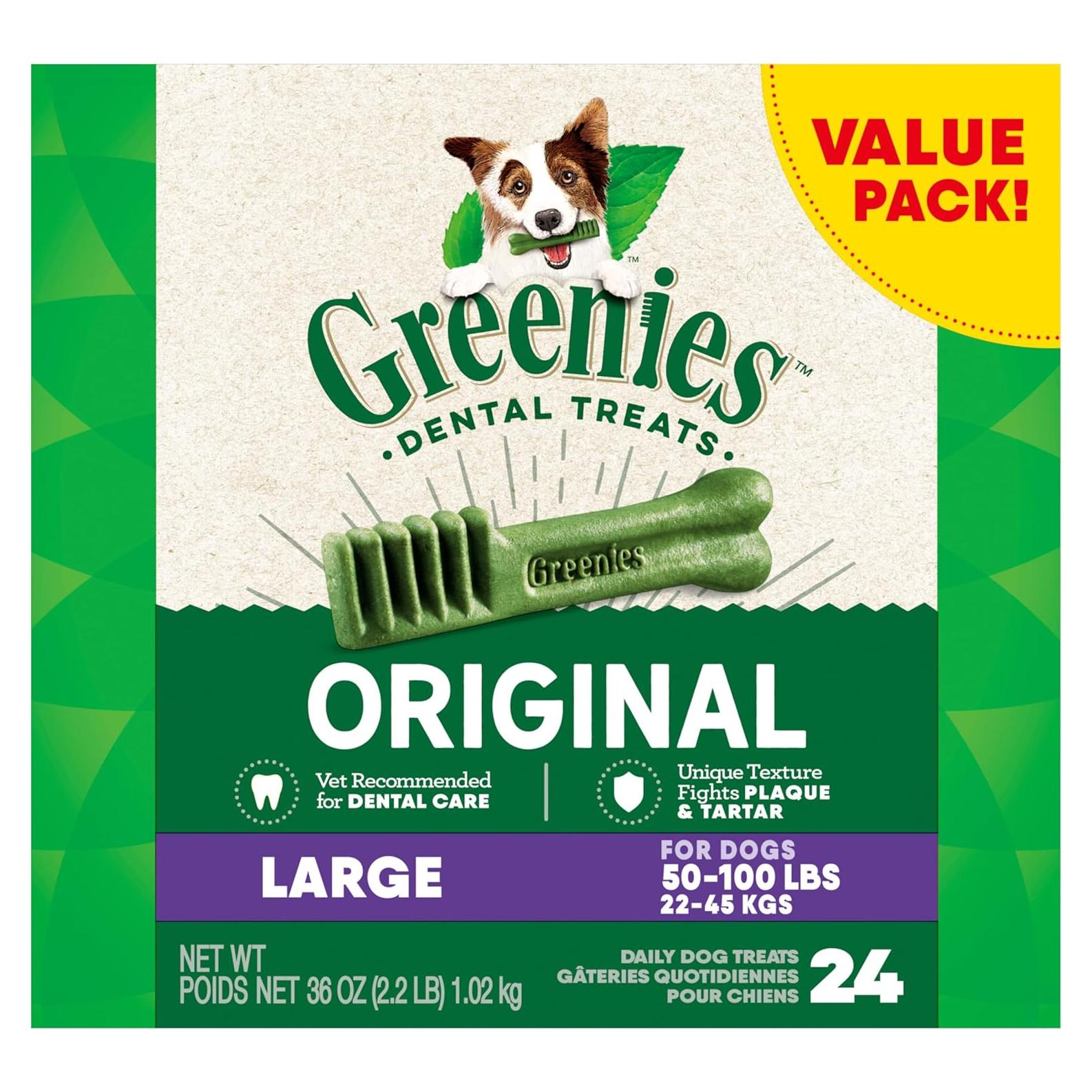 Greenies Original Treats Dentales para Perros Grandes 1 kg