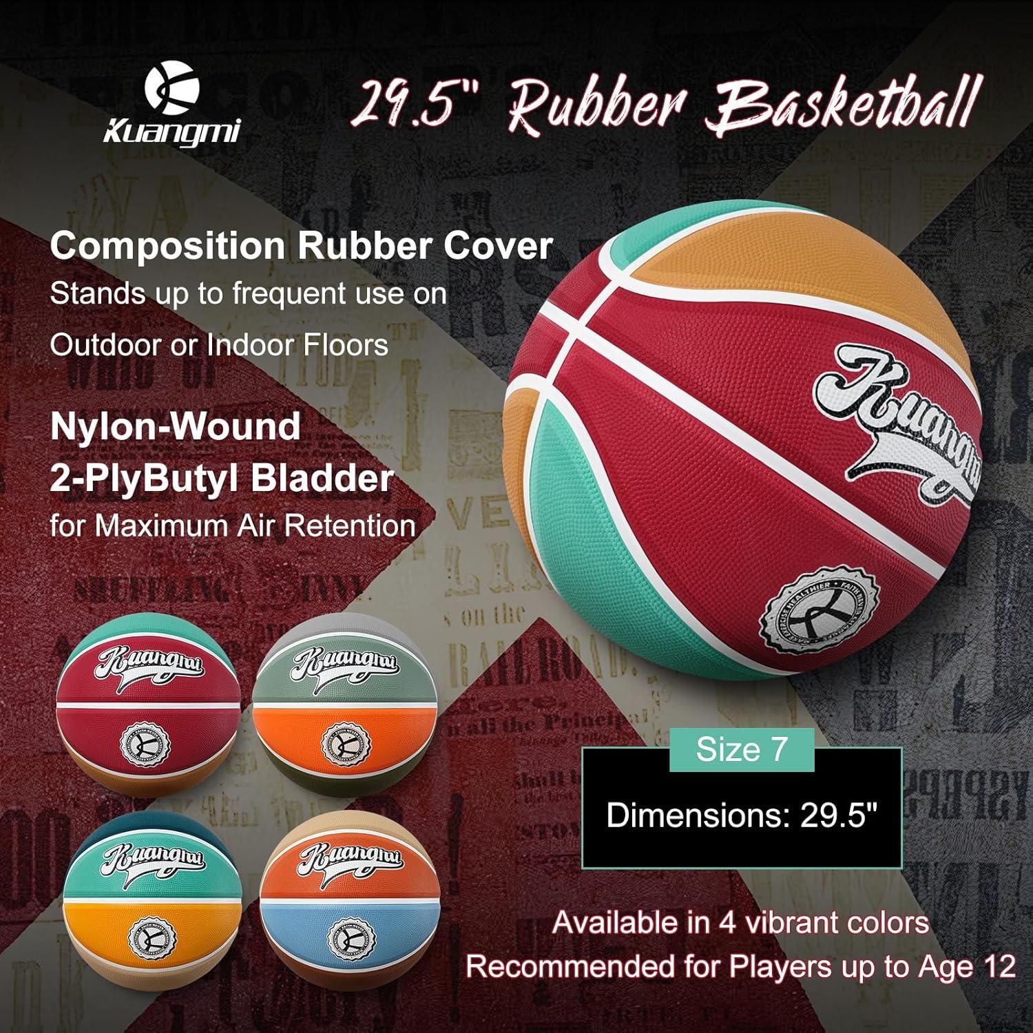 Balón de Baloncesto Kuangmi Vintage 74.93 cm Azul/Naranja