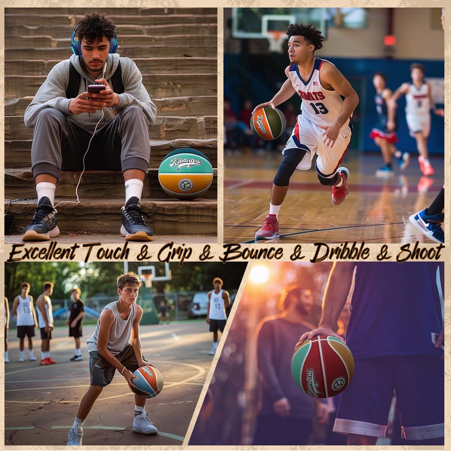 Balón de Baloncesto Kuangmi Vintage 74.93 cm Azul/Naranja