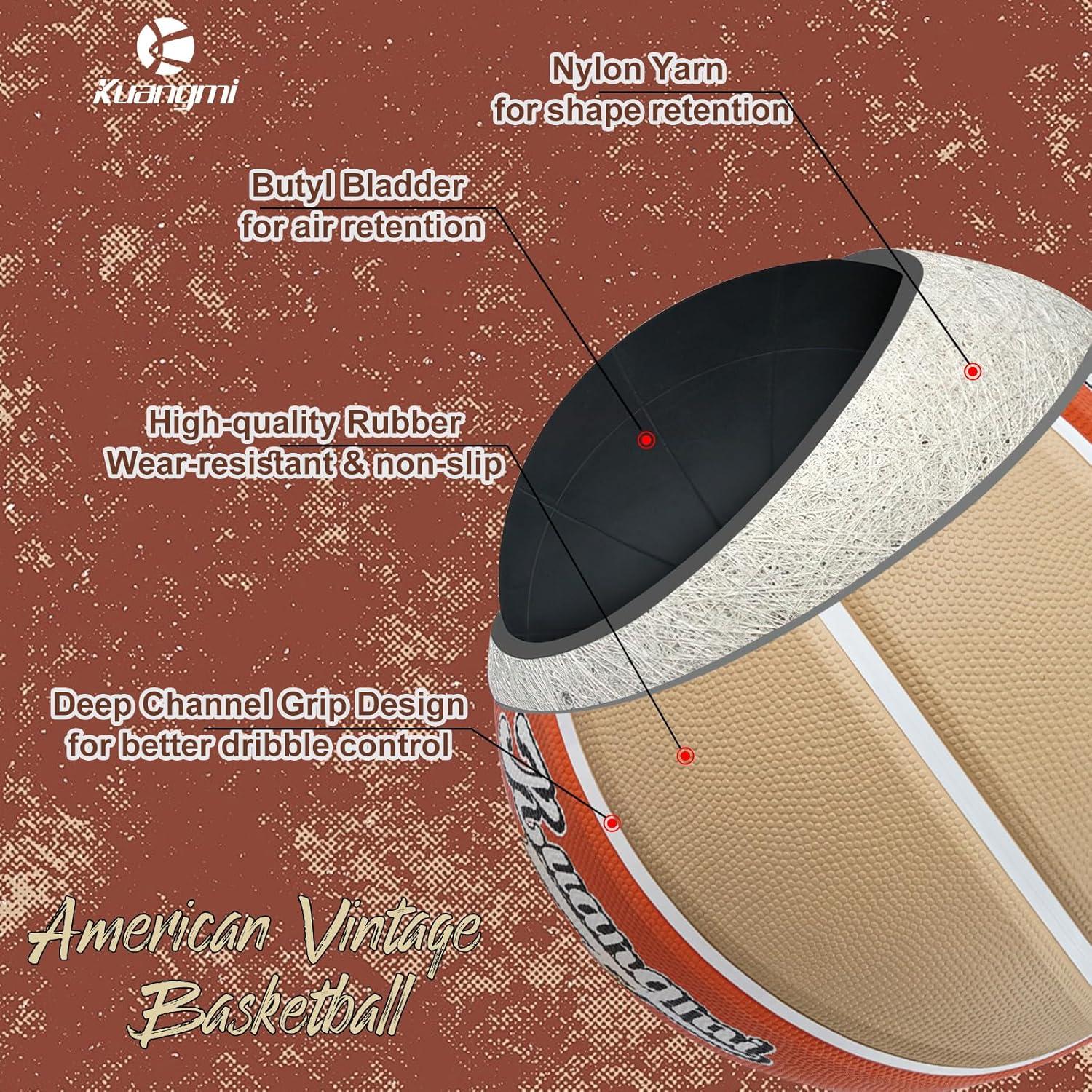 Balón de Baloncesto Kuangmi Vintage 74.93 cm Azul/Naranja