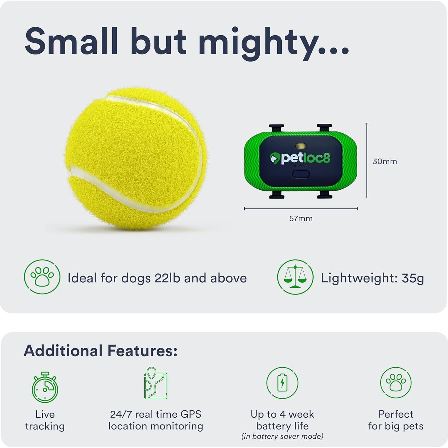Rastreador GPS Petloc8 para Perros - Impermeable y Ligero