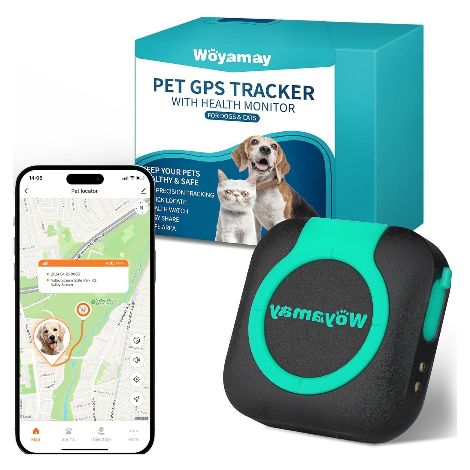 Rastreador GPS Woyamay para Perros y Gatos a Prueba de Agua